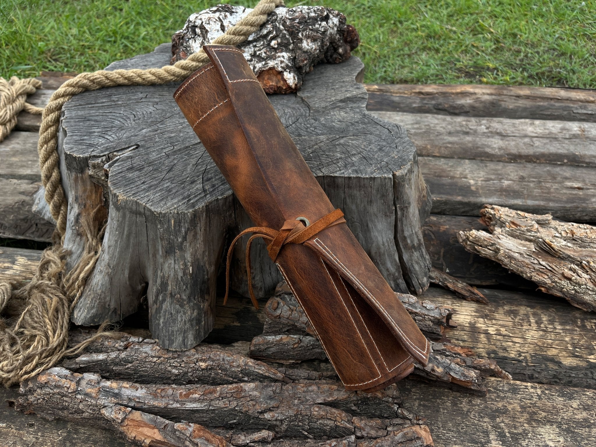 10 Pocket Leather Chisel Roll - Randy's LLC