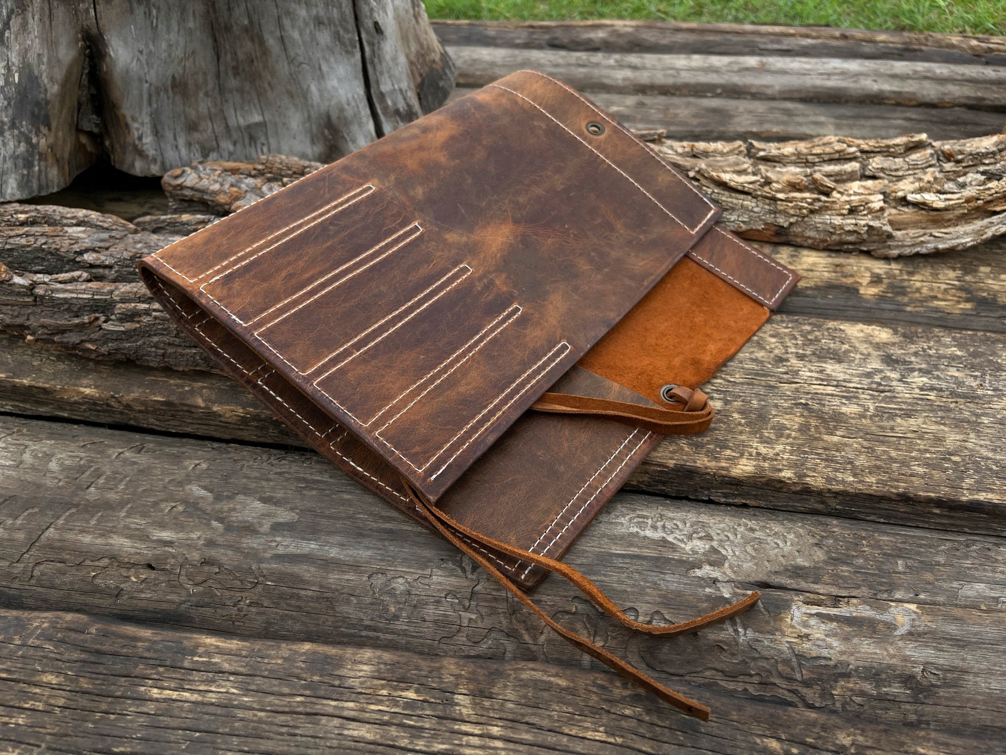 10 Pocket Leather Chisel Roll - Randy's LLC