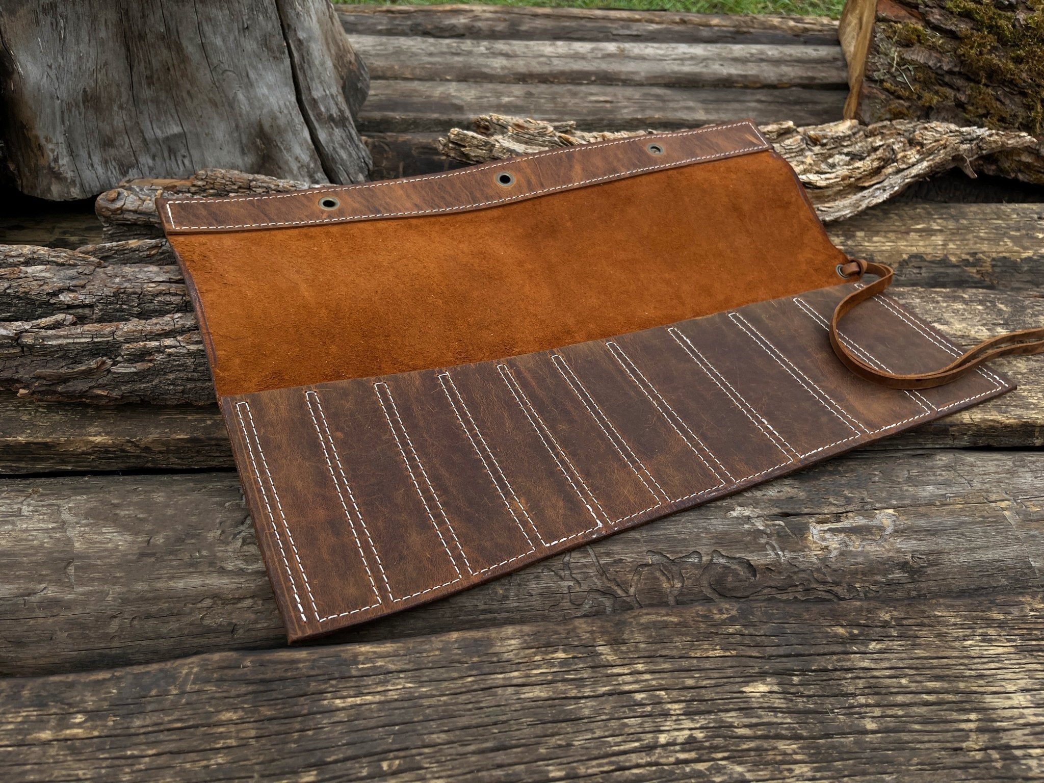 10 Pocket Leather Chisel Roll - Randy's LLC