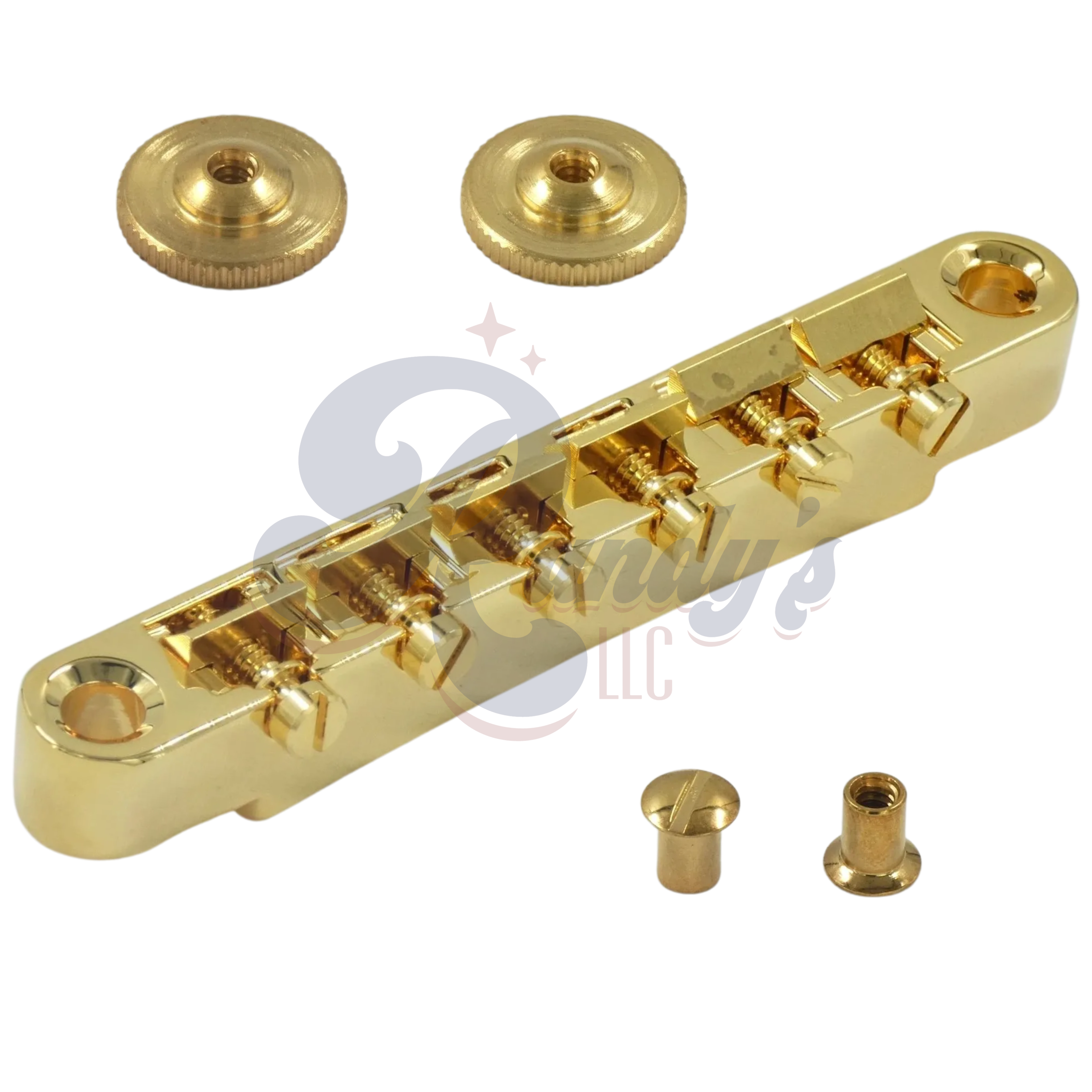 Advanced Plating Inc (API) Pinnacle ABR-1 Locking Bridge w/ Brass Saddles - Fits Gibson® HP High Performance