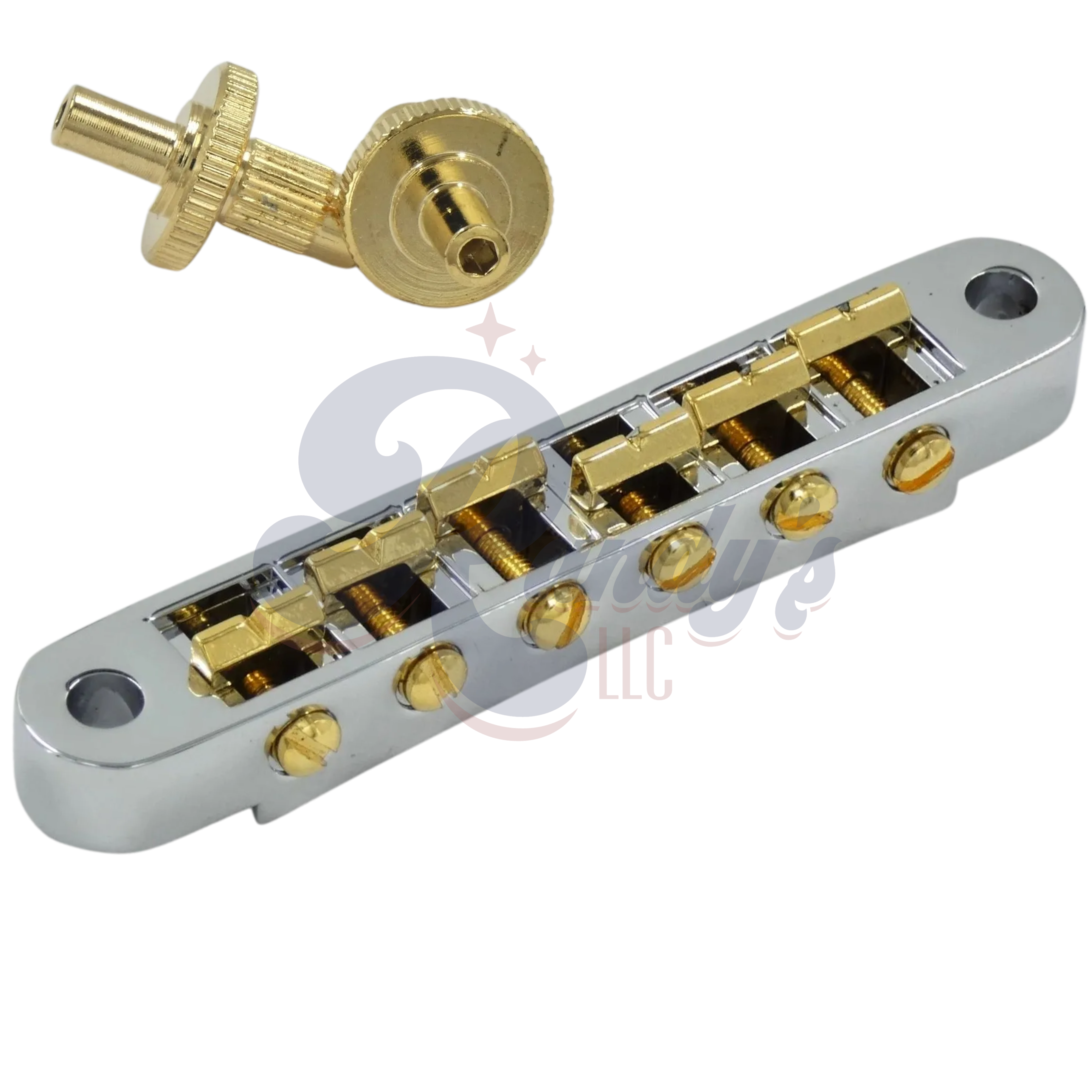 Advanced Plating | "Pinnacle" Tune-O-Matic TOM Two-Tone Bridge & Posts (NOS) - Fits Gibson® - Randy's LLC