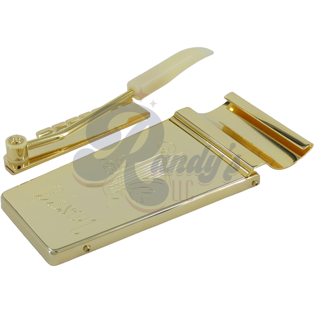 Advanced Plating | Maestro Lyre Vibrola Tremolo Tailpiece (10° Long) Engraved - Fits Gibson® - Randy's LLC