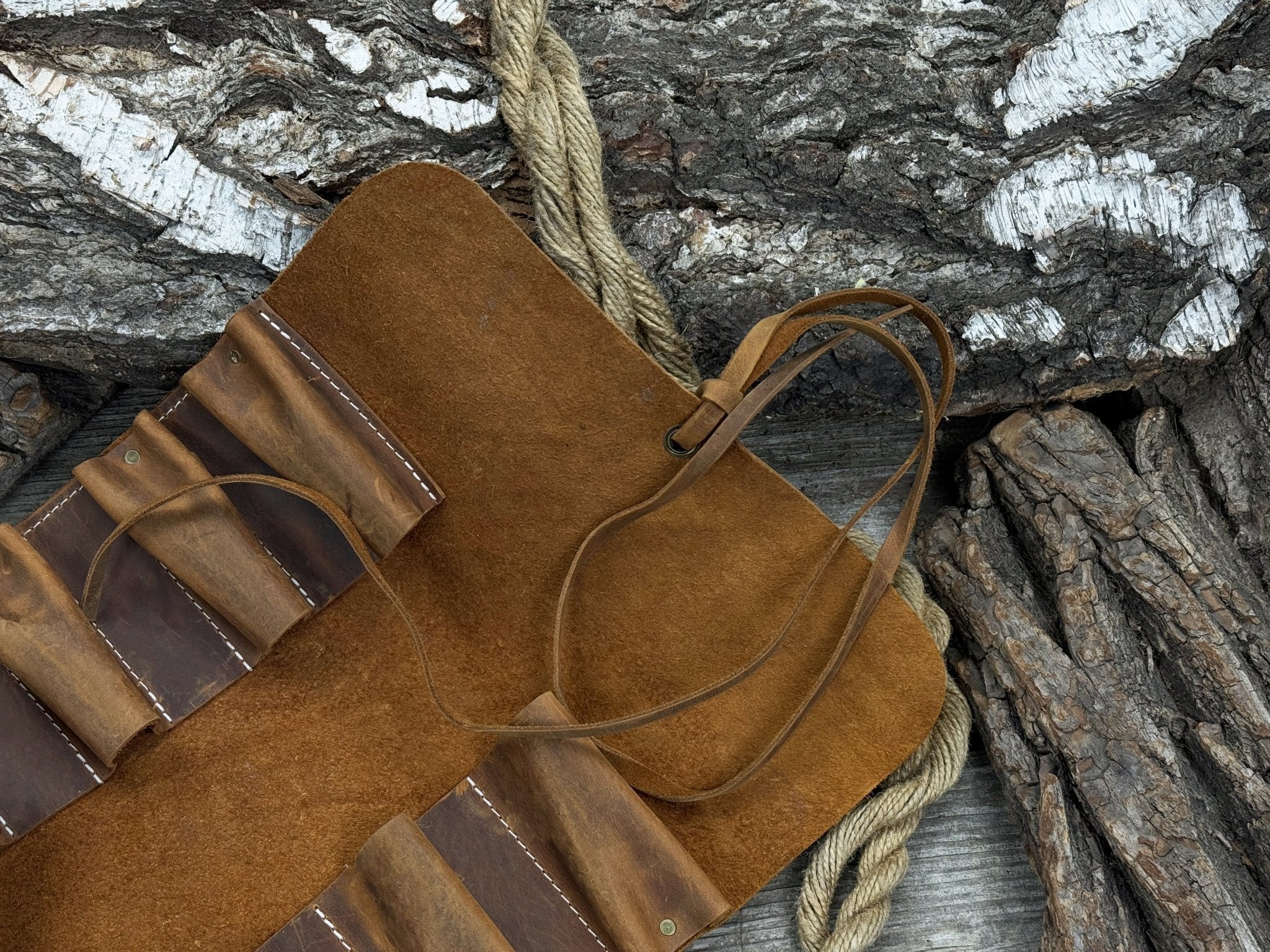 15 Pocket Leather Tool Roll - Randy's LLC