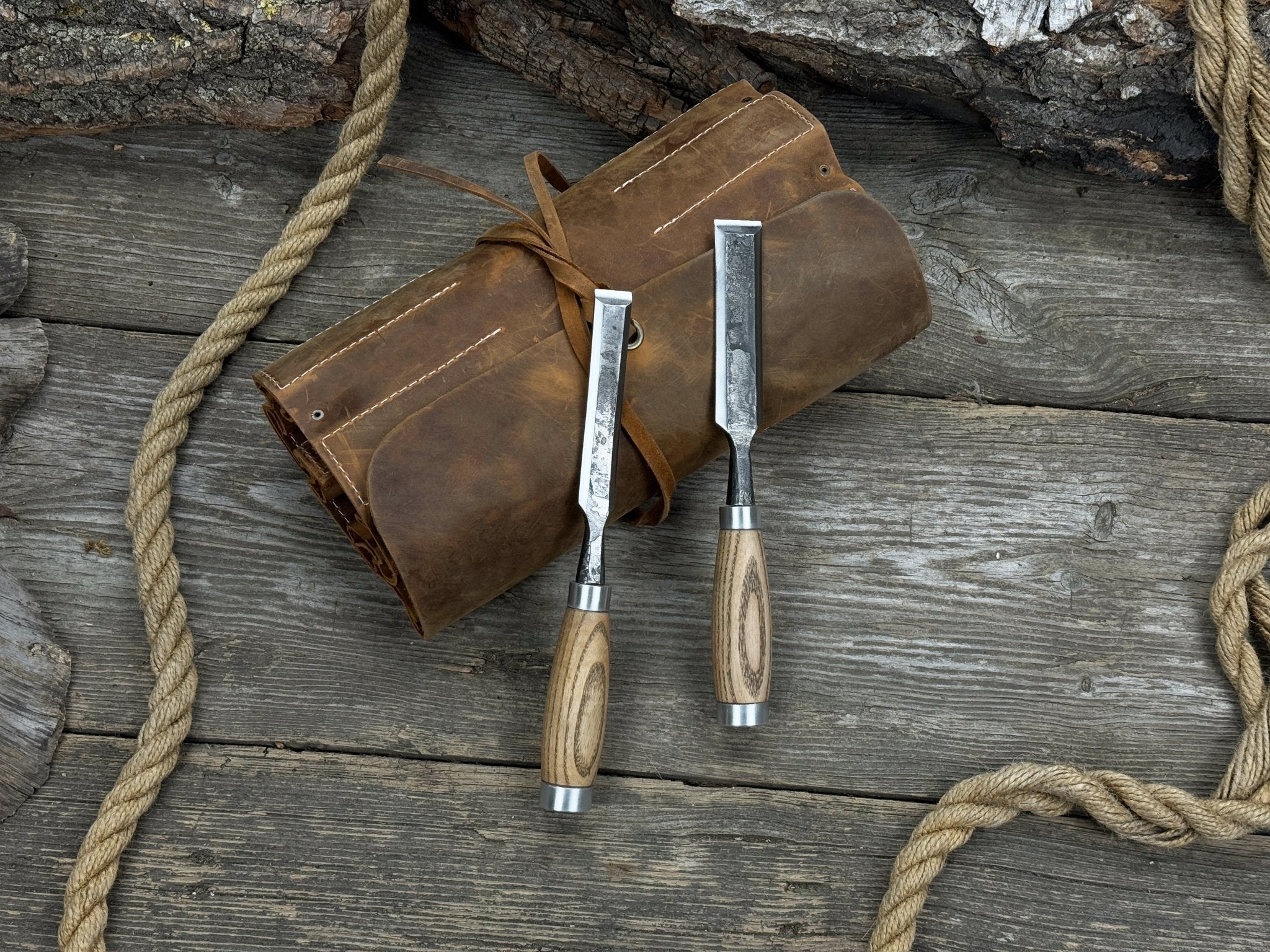 15 Pocket Leather Tool Roll - Randy's LLC