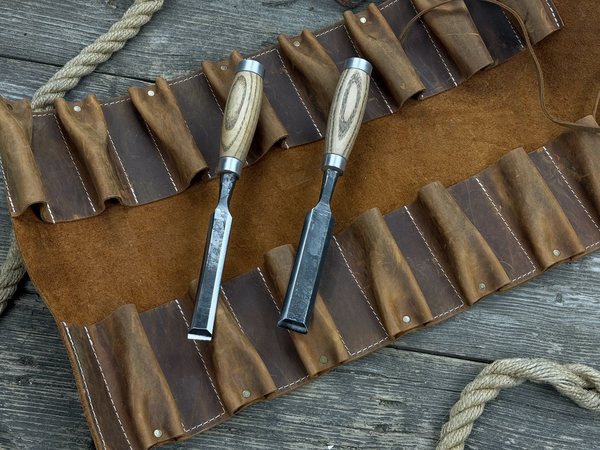 15 Pocket Leather Tool Roll - Randy's LLC