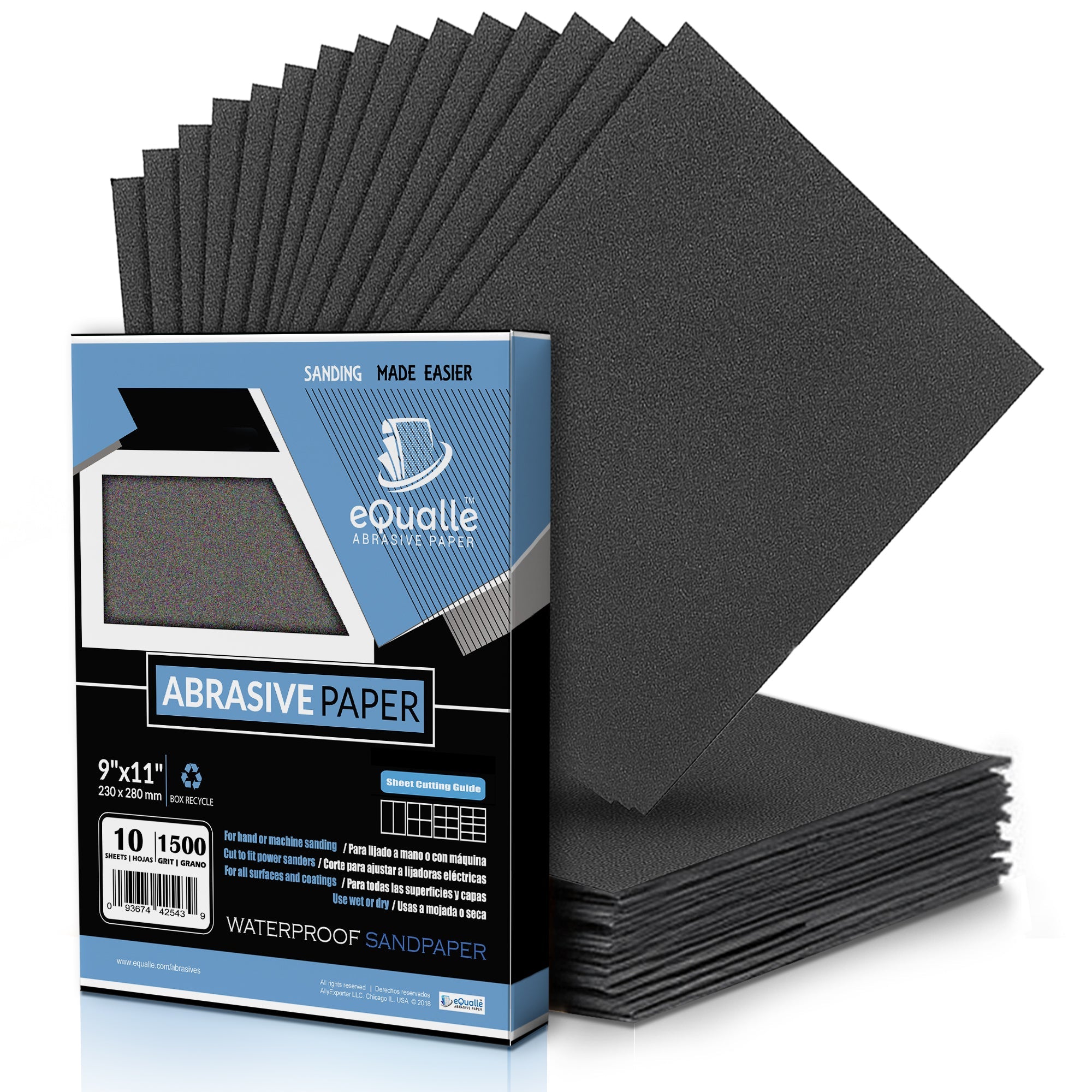 1500 Grit Sandpaper Sheets – 10 Pack, 9x11 in, Wet or Dry Use - Randy's LLC