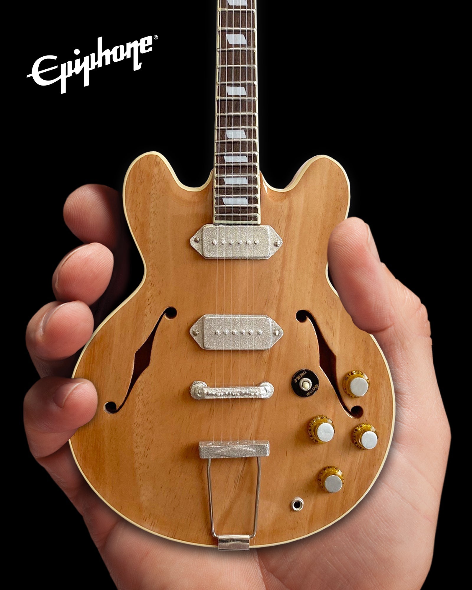 Epiphone 1965 Revolution Natural Casino 1:4 Scale Miniature Guitar Model - Randy's LLC