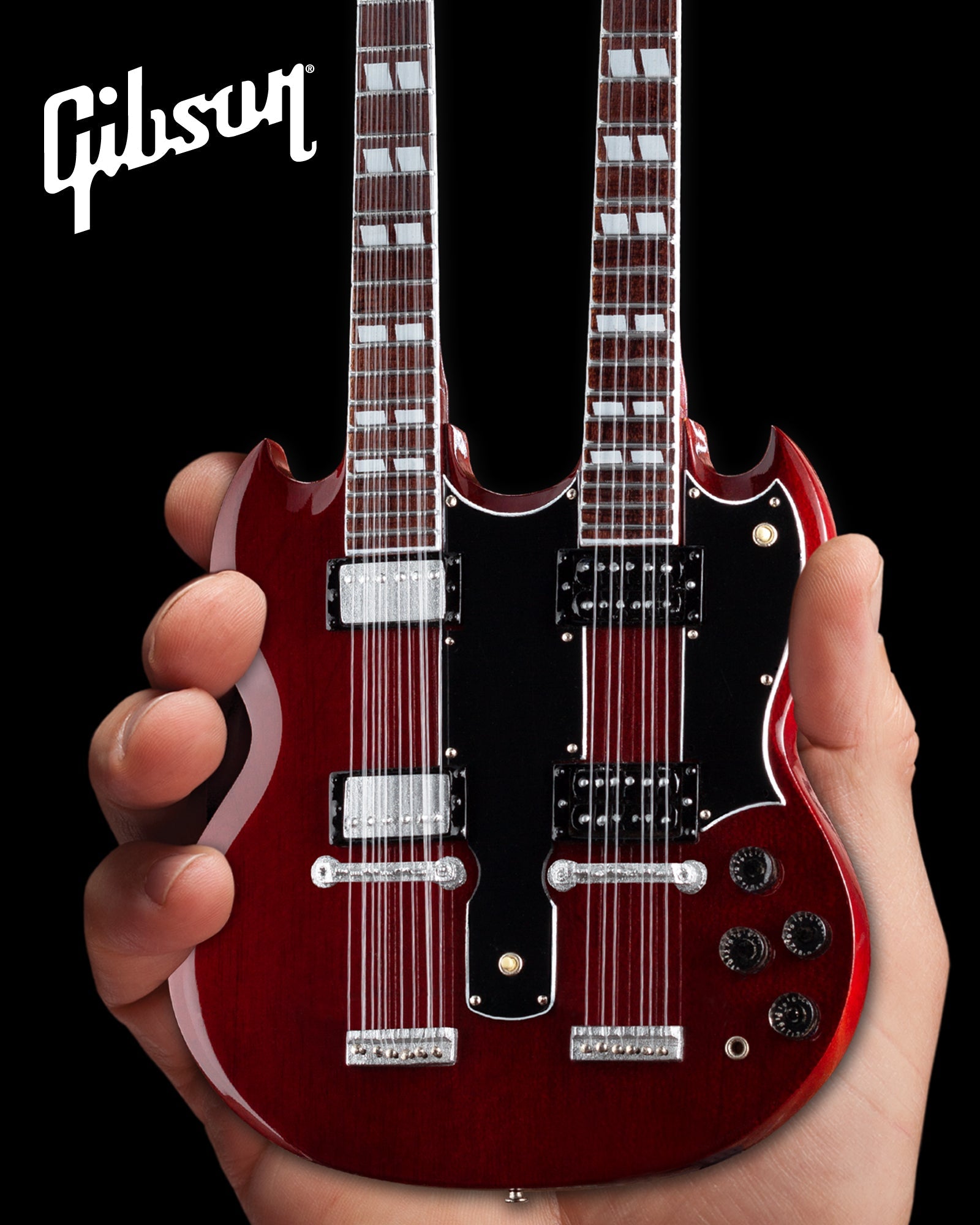 Gibson SG EDS-1275 Doubleneck Cherry 1:4 Scale Mini Guitar Model - Randy's LLC