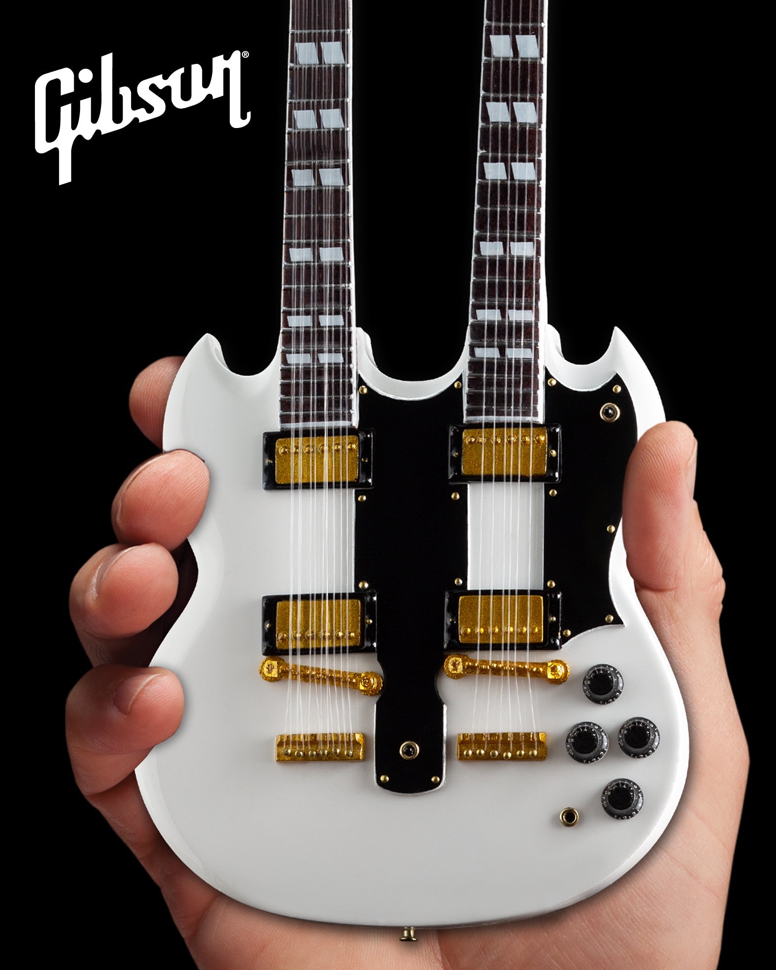 Gibson SG EDS-1275 Doubleneck White 1:4 Scale Mini Guitar Model - Randy's LLC