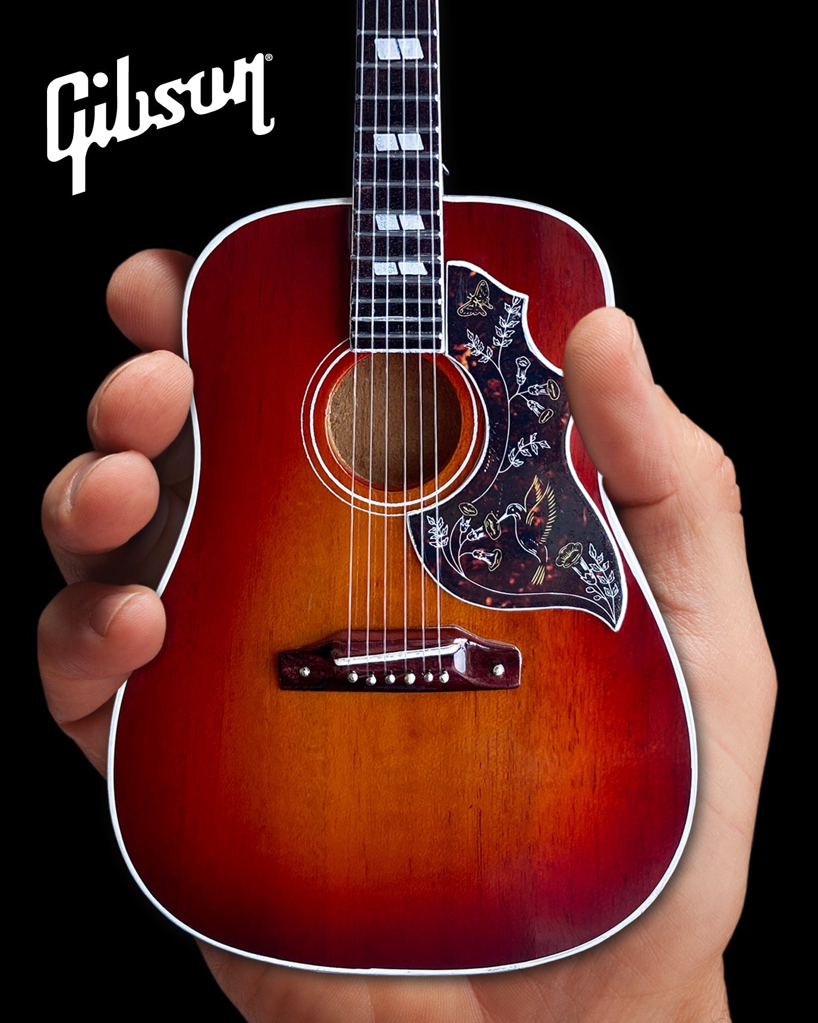 Gibson® Hummingbird® Vintage Cherry 1:4 Scale Mini Guitar Model - Randy's LLC