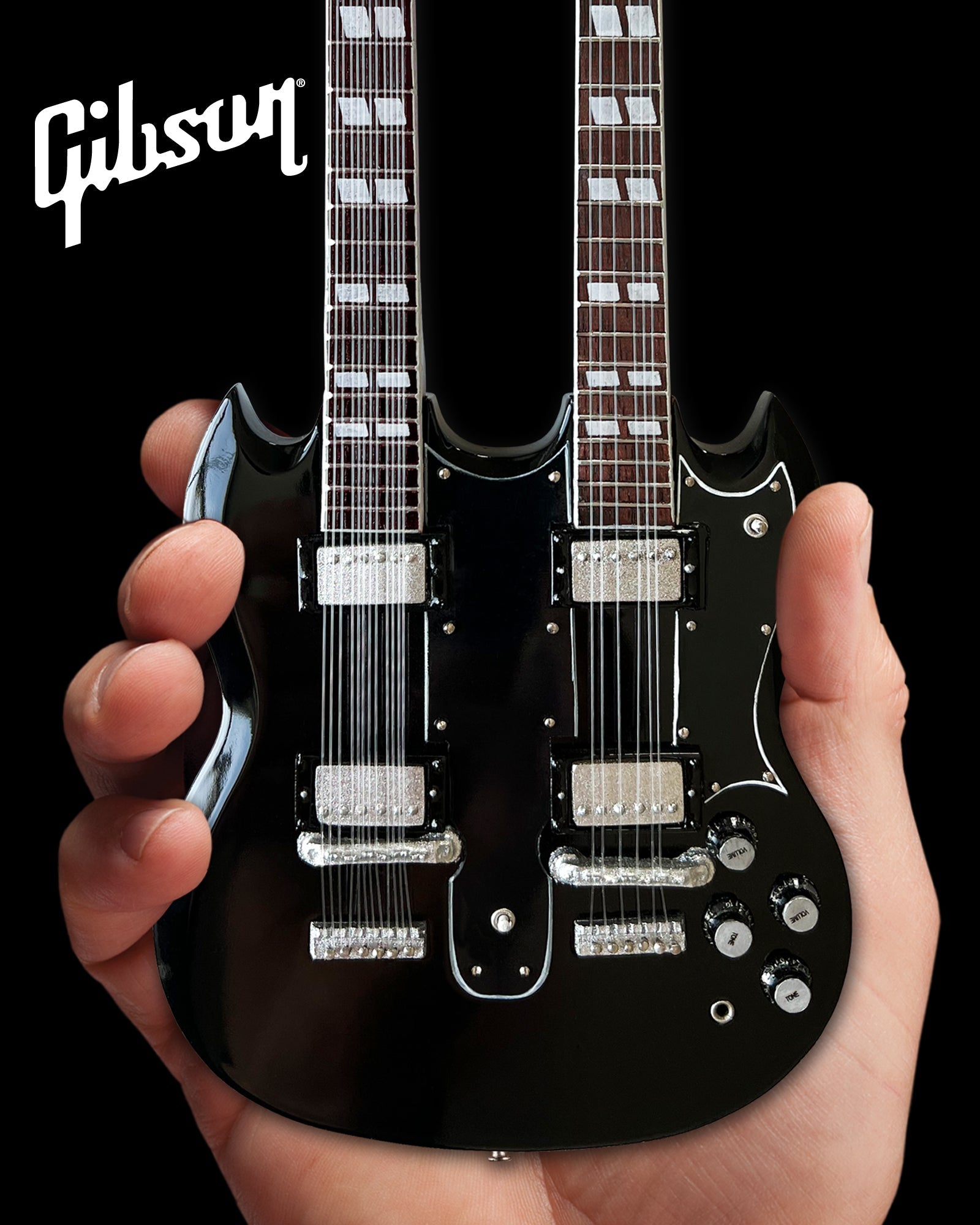 Slash Gibson 1966 EDS-1275 Doubleneck - Aged Mini Guitar Replica Model - Randy's LLC
