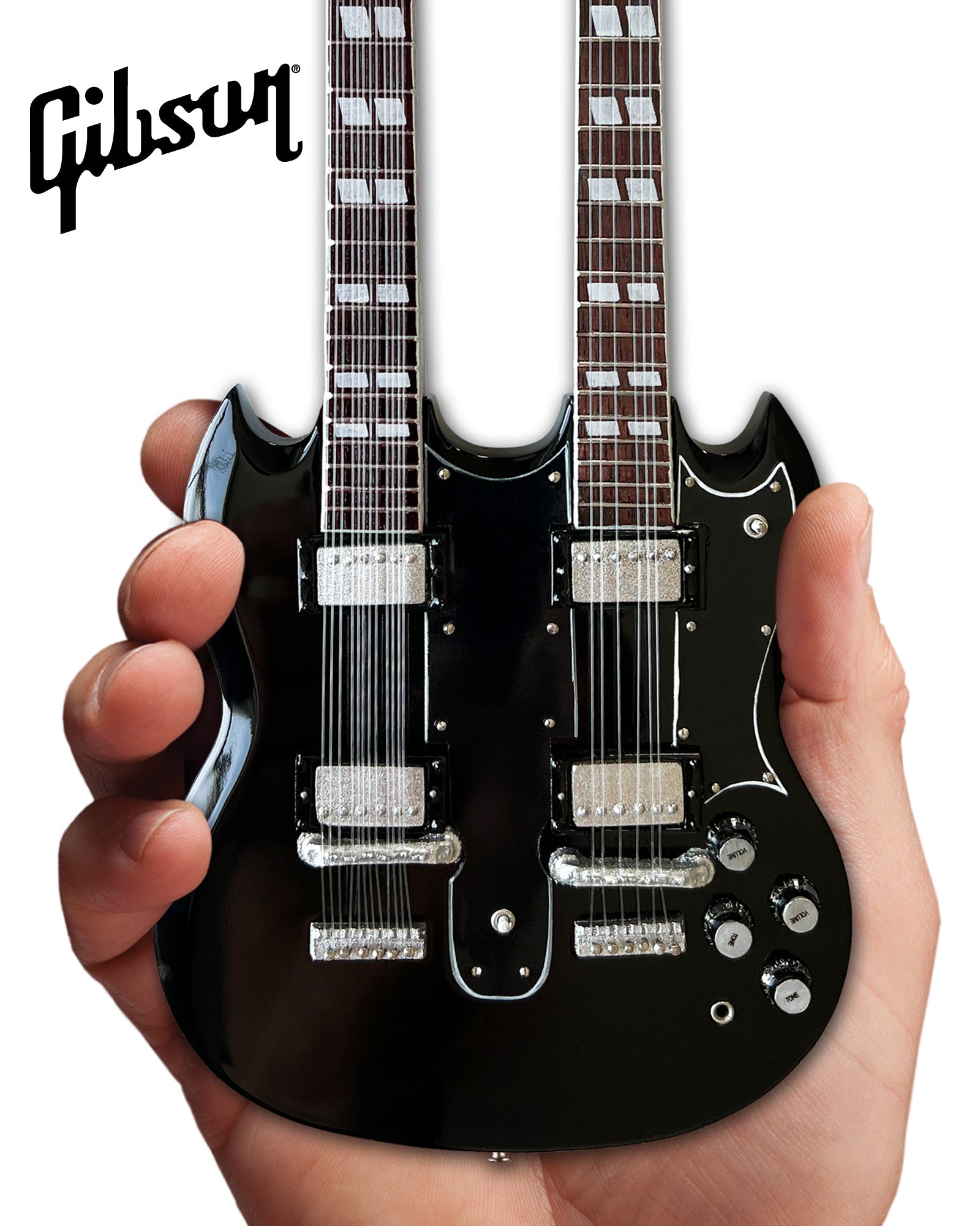 Slash Gibson 1966 EDS-1275 Doubleneck - Aged Mini Guitar Replica Model - Randy's LLC