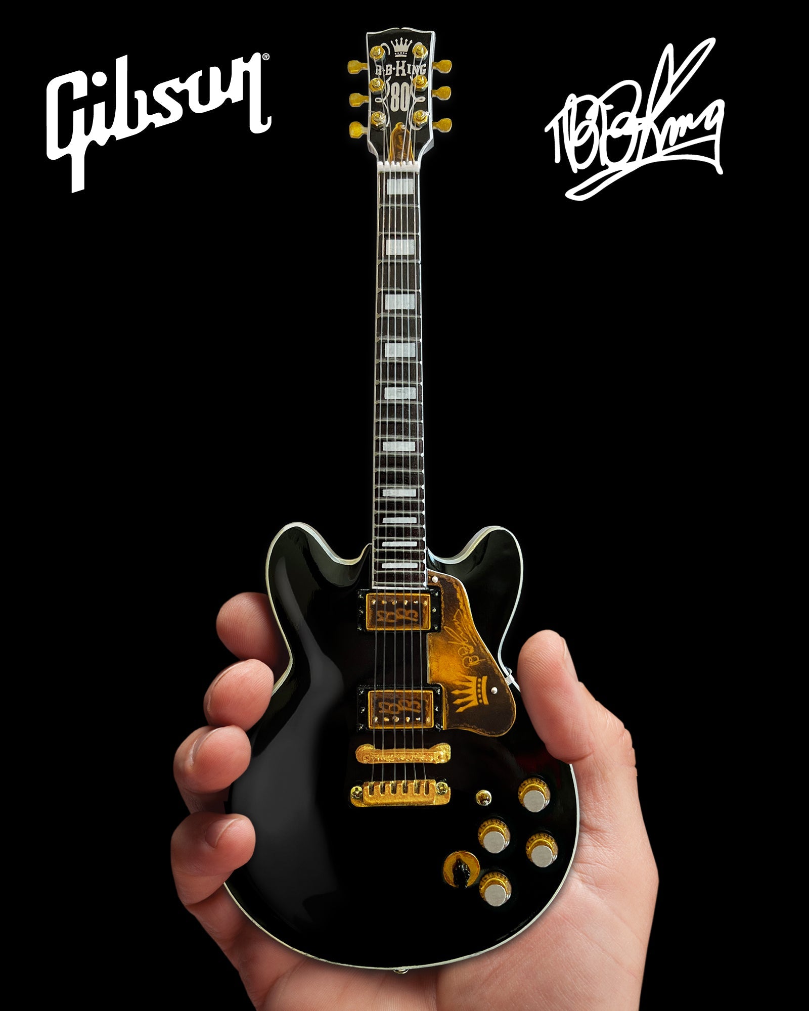 BB KING Gibson ES-345 80th Birthday Lucille Miniature Guitar Model - Randy's LLC