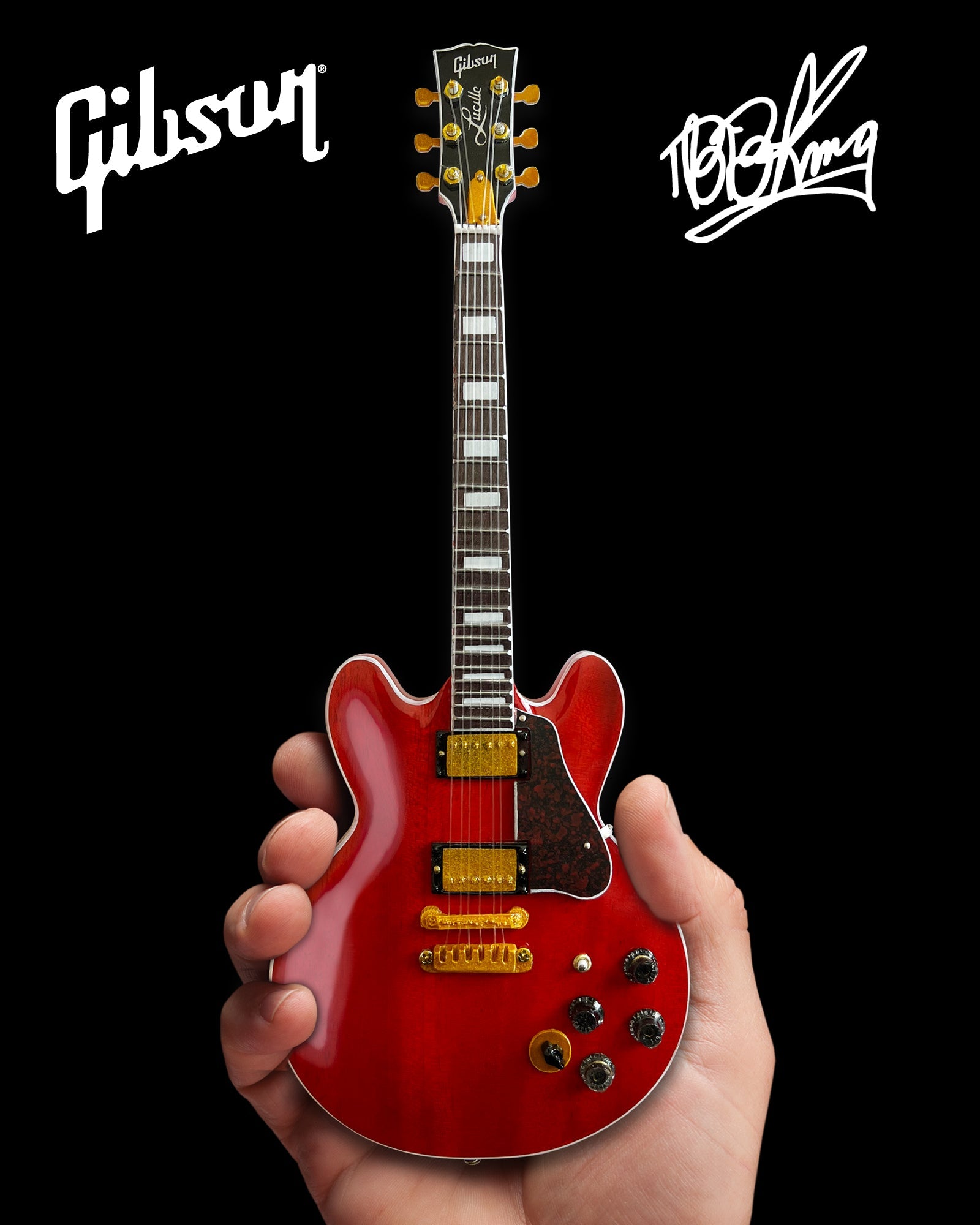 BB KING Gibson ES-355 Lucille Cherry Miniature Guitar Model - Randy's LLC
