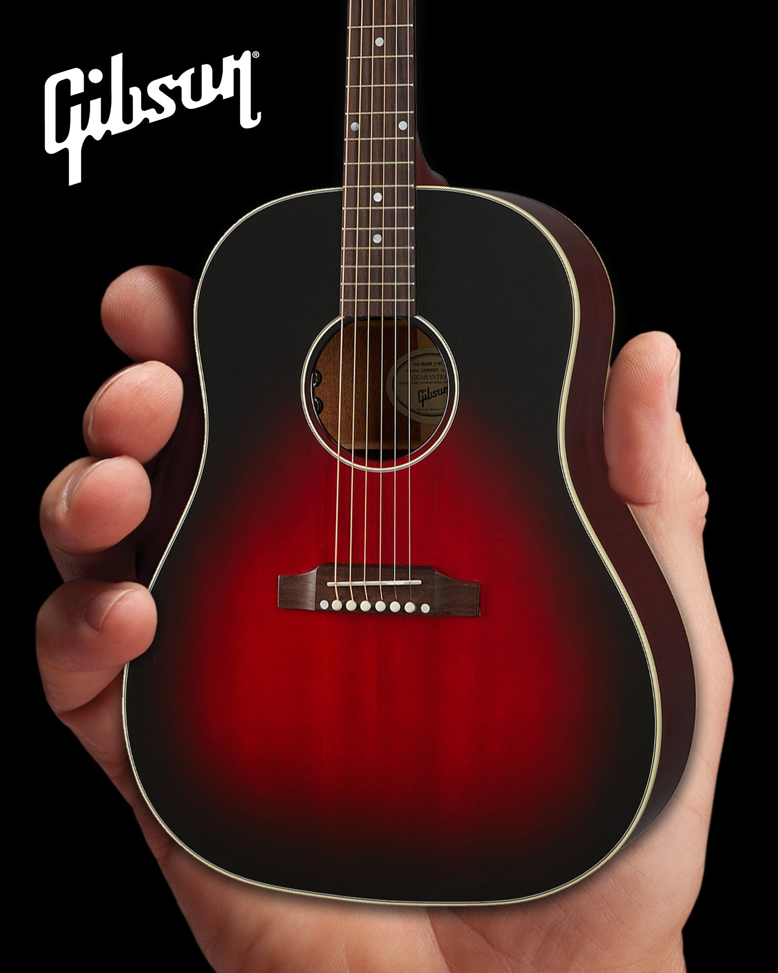 Slash Gibson J-45 Vermillion Burst Acoustic 1:4 Scale Mini Guitar Model - Randy's LLC