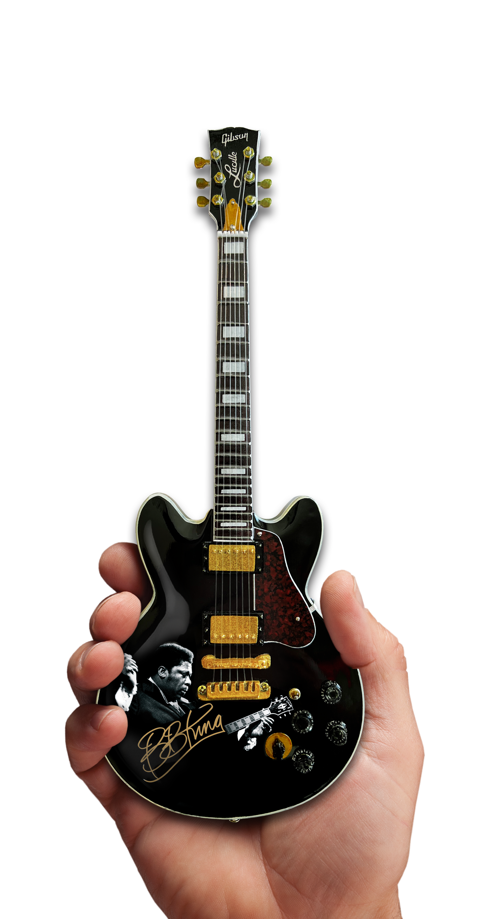 BB KING TRIBUTE Gibson ES-355 Lucille Ebony Miniature Guitar Model - Randy's LLC