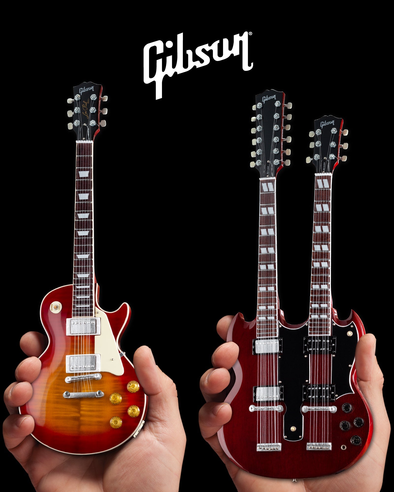 Famous Set of 2 Classic Gibson Mini Guitar Replicas - GG-002 - Randy's LLC