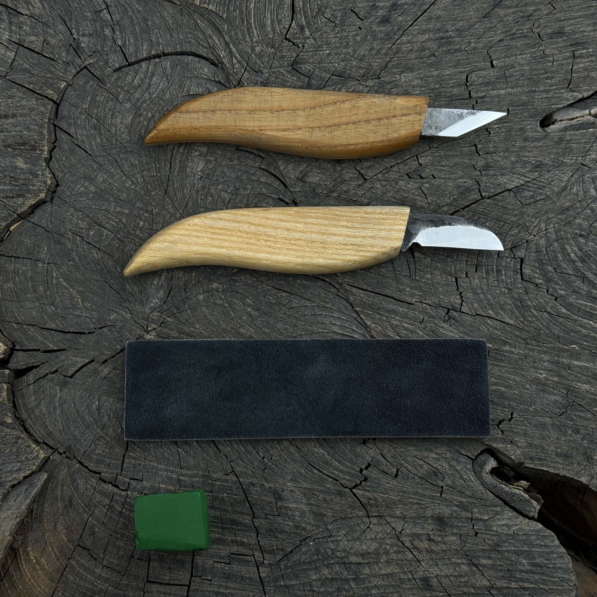 2-Piece Wood Carving Knife Set with Leather Strop - Randy's LLC