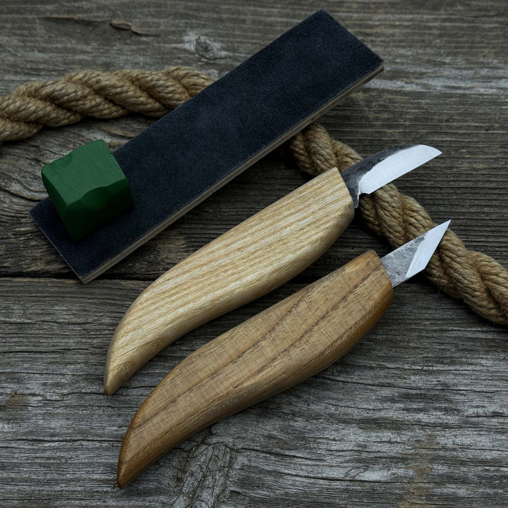 2-Piece Wood Carving Knife Set with Leather Strop - Randy's LLC