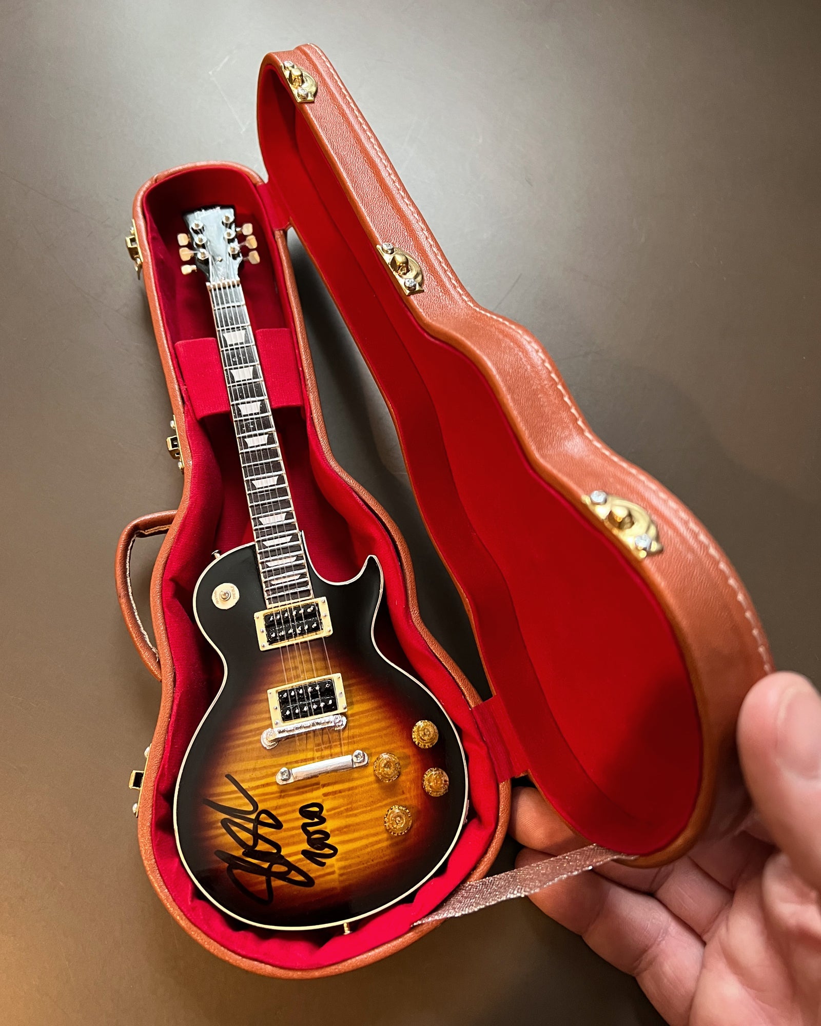 Miniature Gibson Les Paul Original Hardshell Case Brown - 1:4 Scale - Randy's LLC