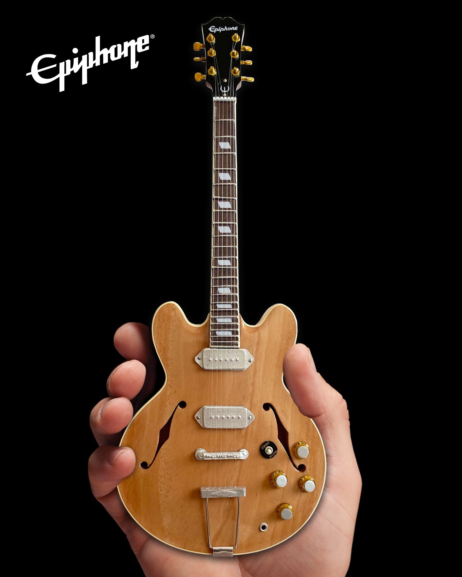 Epiphone 1965 Revolution Natural Casino 1:4 Scale Miniature Guitar Model - Randy's LLC