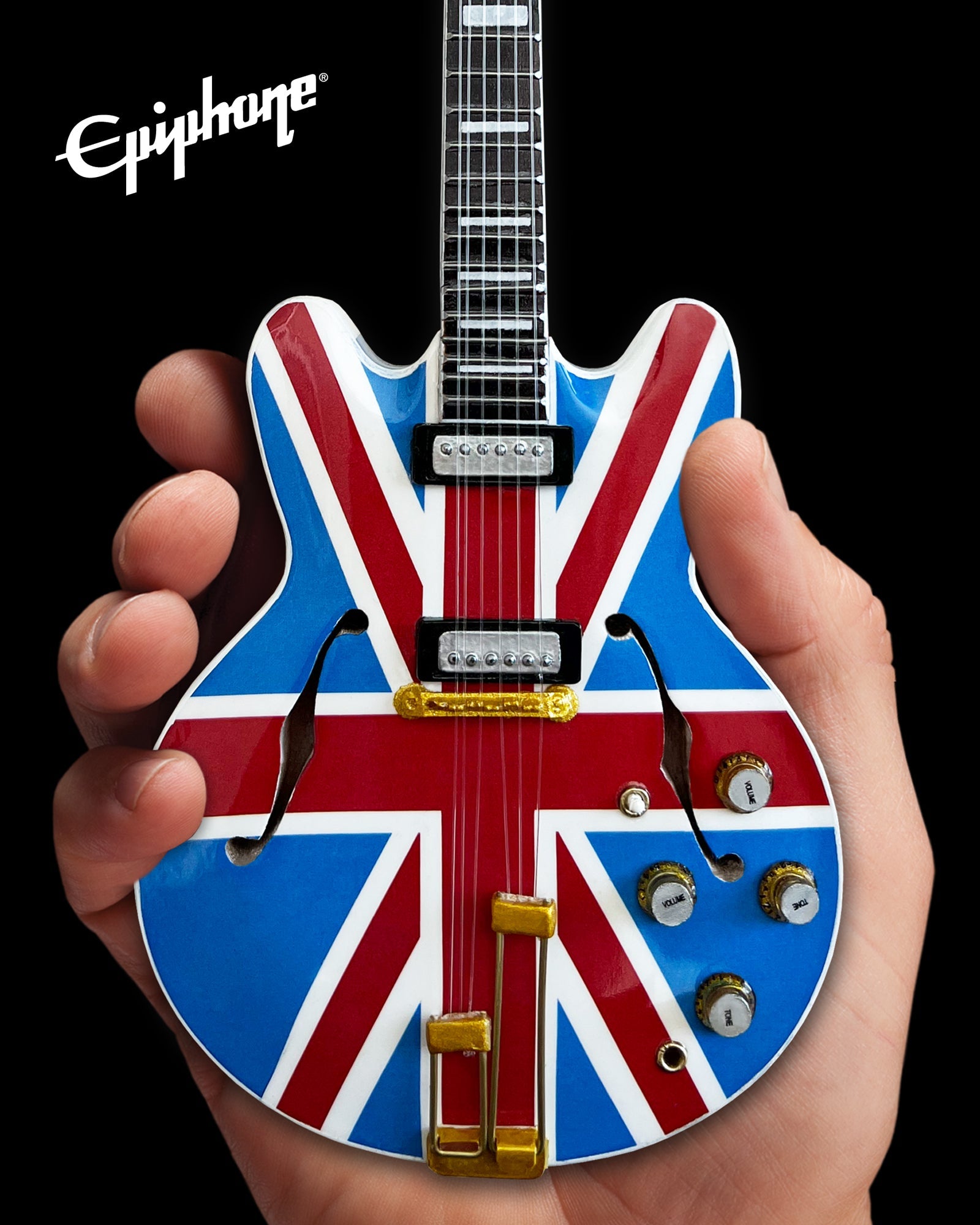 Epiphone® "Union Jack Sheraton” Casino 1:4 Scale Mini Guitar Model - Randy's LLC