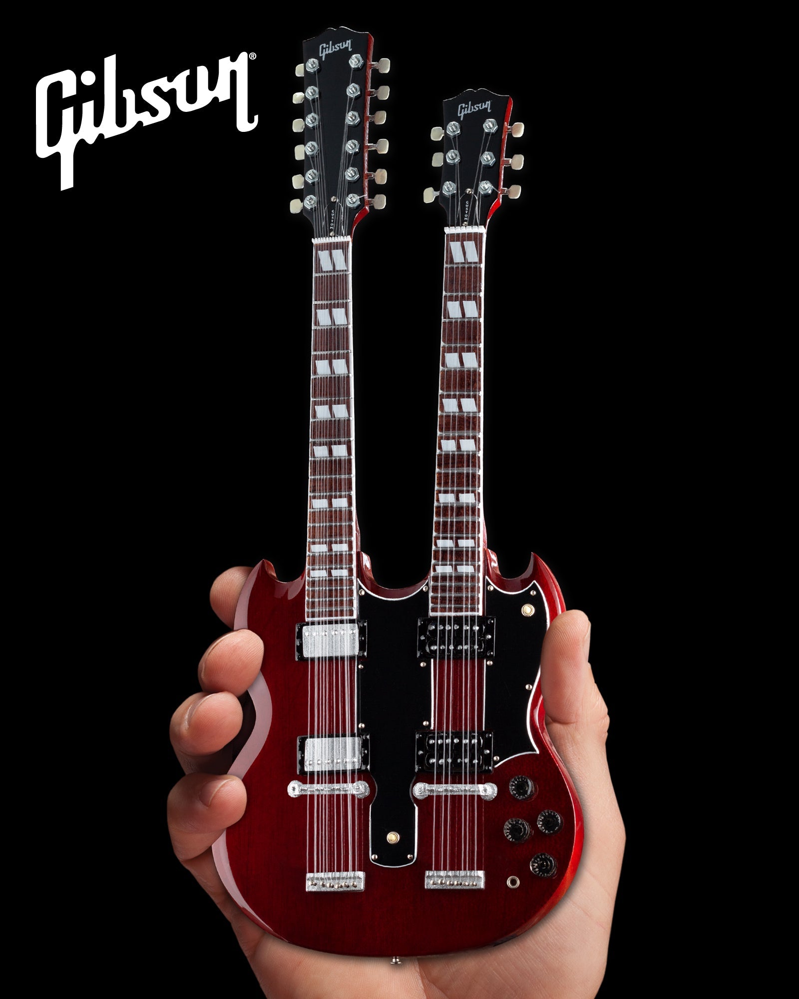 Gibson SG EDS-1275 Doubleneck Cherry 1:4 Scale Mini Guitar Model - Randy's LLC