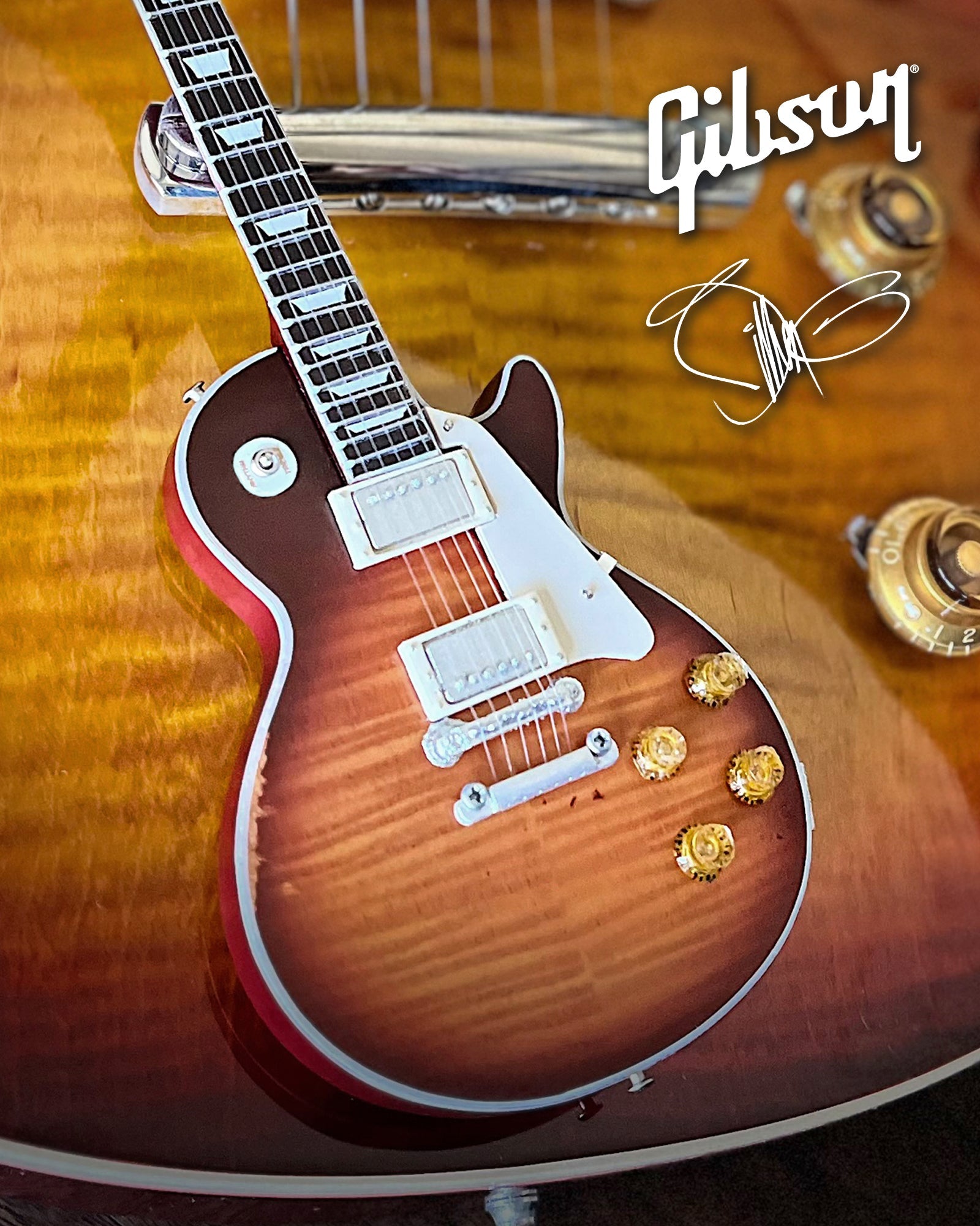 Billy F Gibbons Aged "Pearly Gates" Gibson Les Paul Mini Guitar Model - Randy's LLC