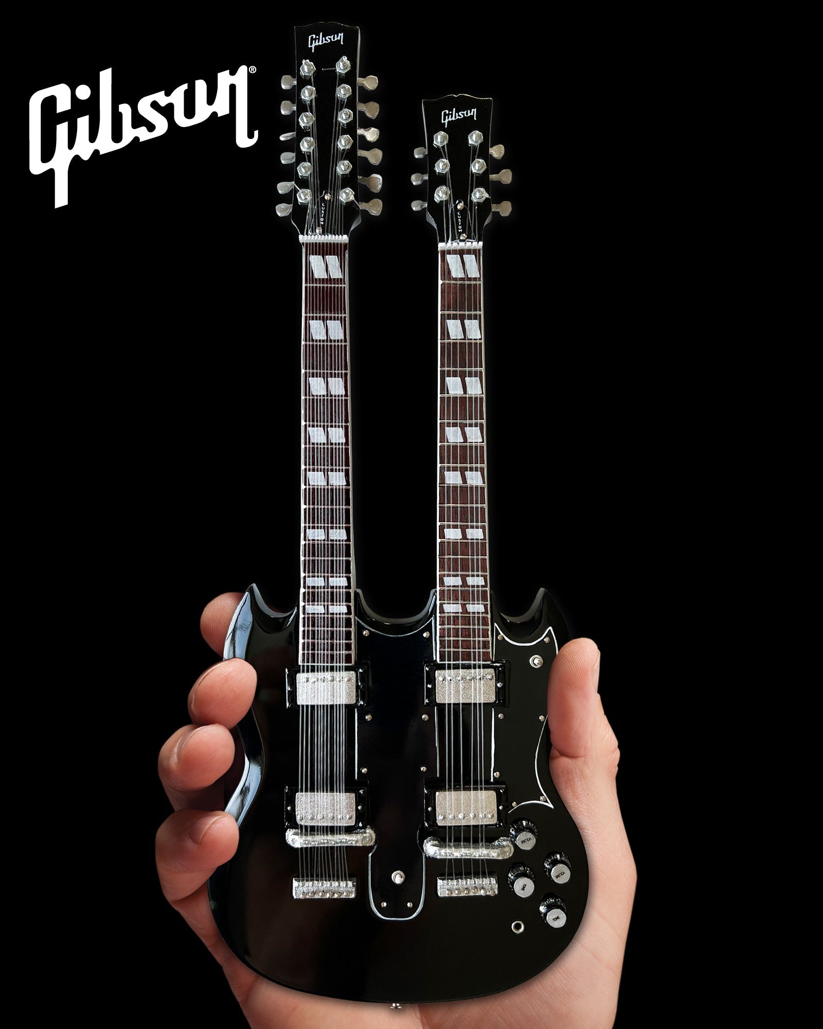 Slash Gibson 1966 EDS-1275 Doubleneck - Aged Mini Guitar Replica Model - Randy's LLC