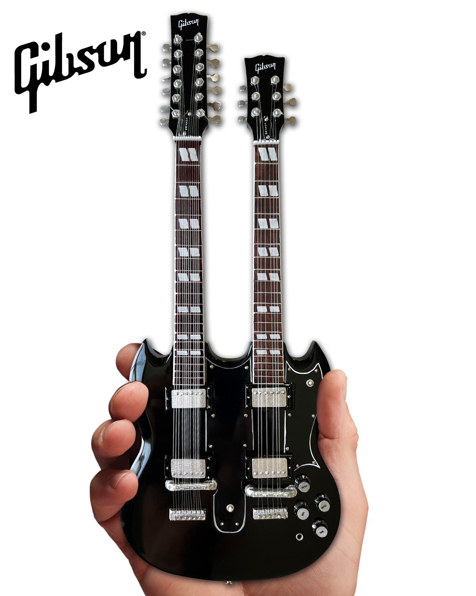 Slash Gibson 1966 EDS-1275 Doubleneck - Aged Mini Guitar Replica Model - Randy's LLC