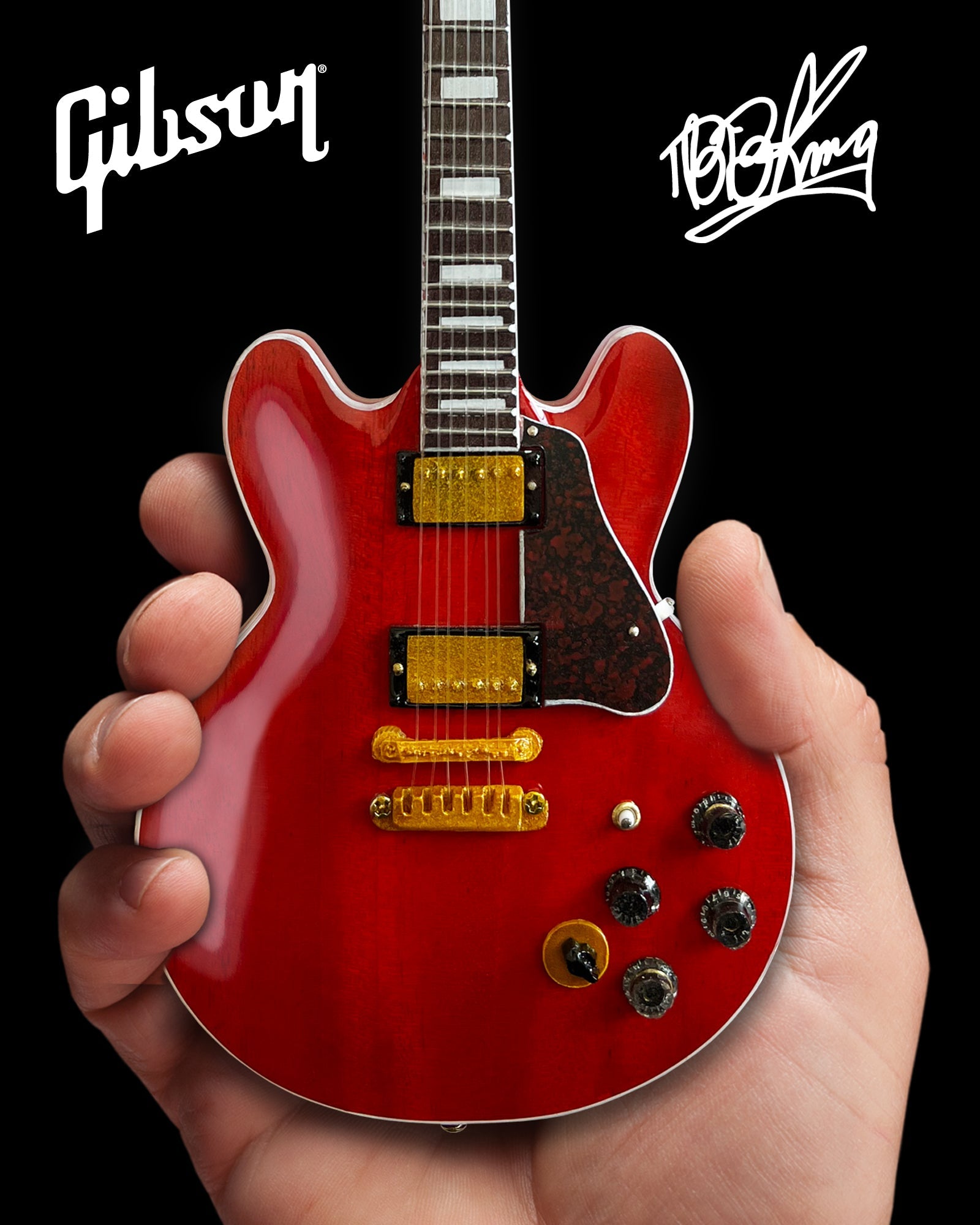 BB KING Gibson ES-355 Lucille Cherry Miniature Guitar Model - Randy's LLC