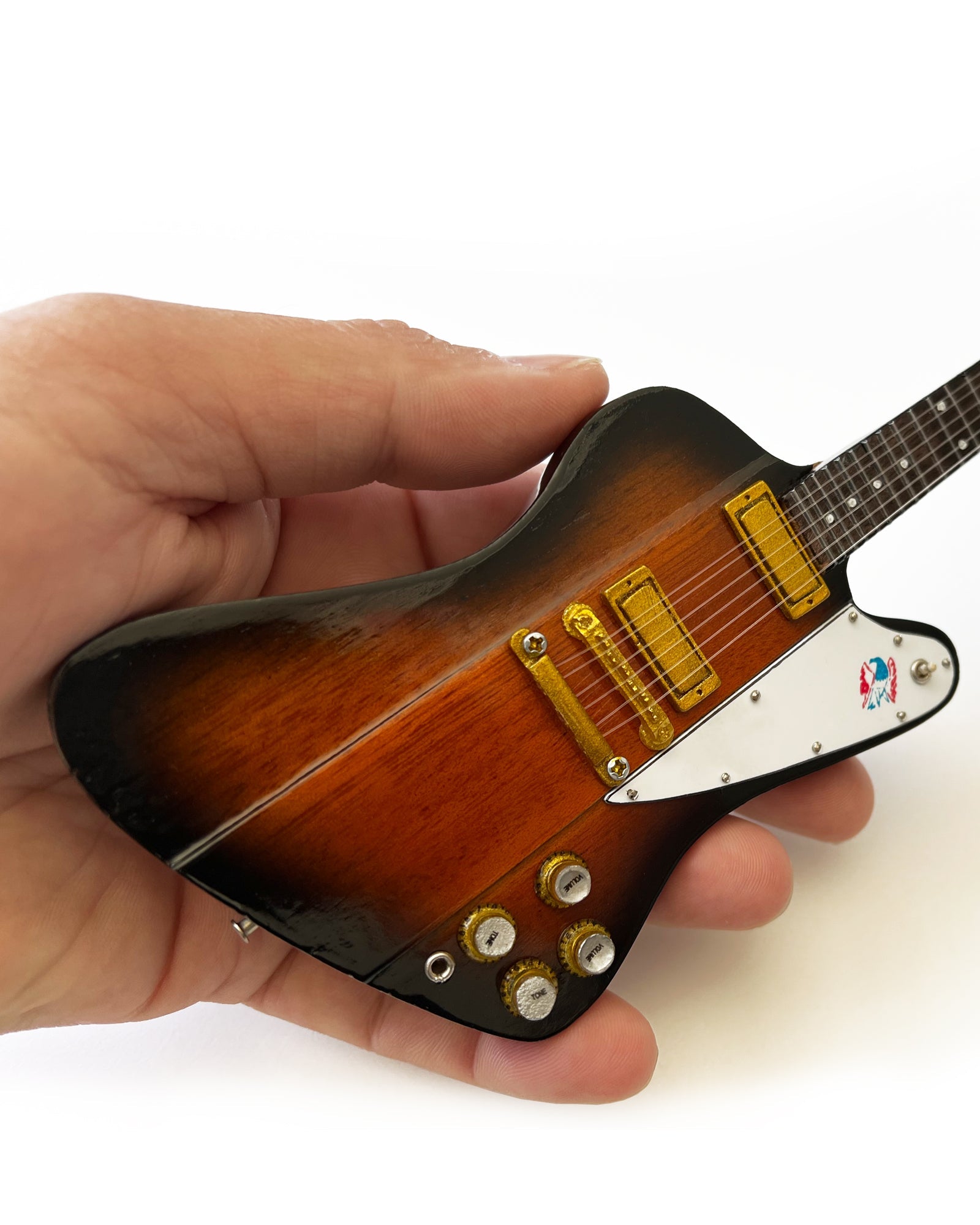 Tom Petty Signature Gibson Firebird V Sunburst Miniature Guitar Model - Red & Blue Logo - Randy's LLC