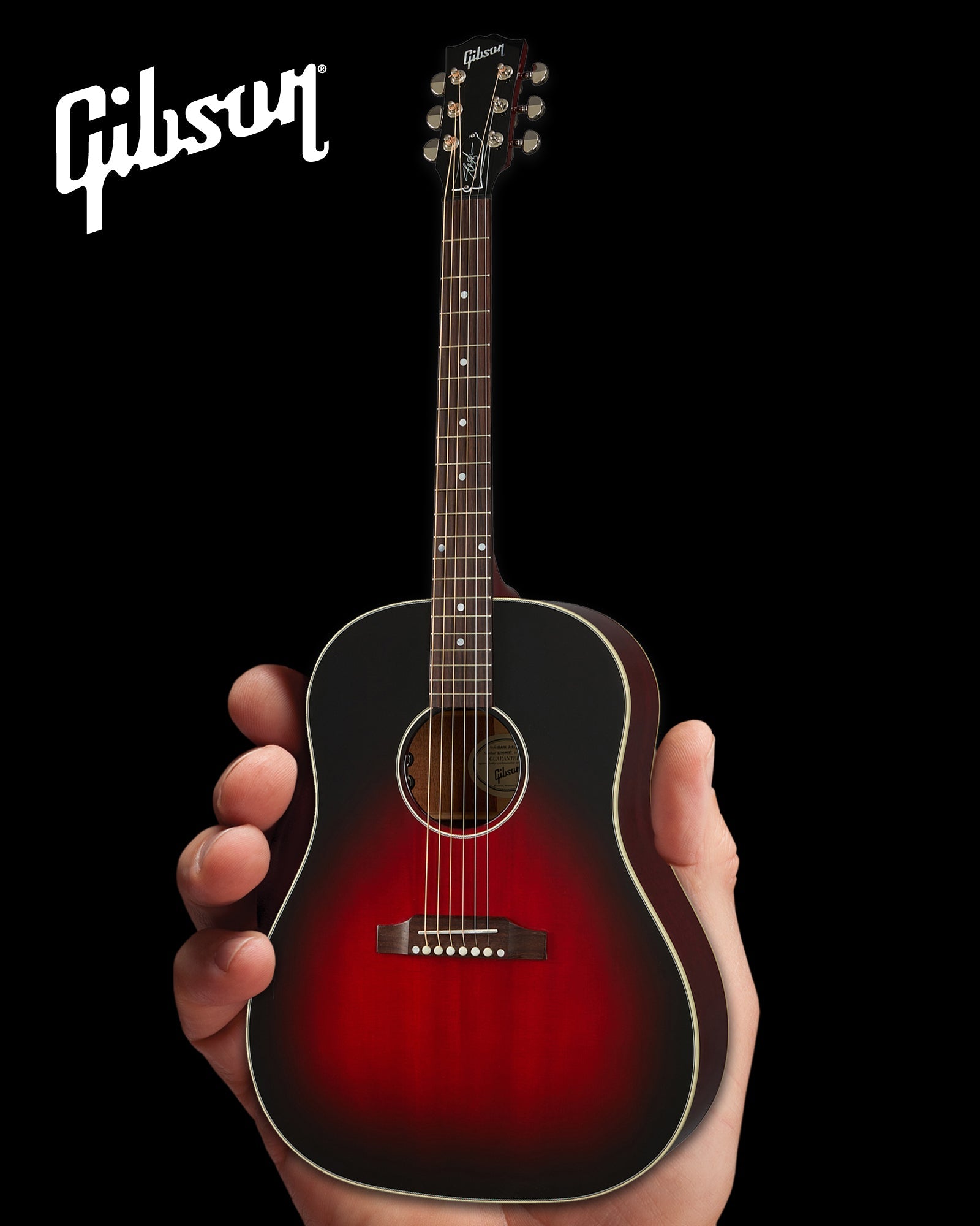 Slash Gibson J-45 Vermillion Burst Acoustic 1:4 Scale Mini Guitar Model - Randy's LLC