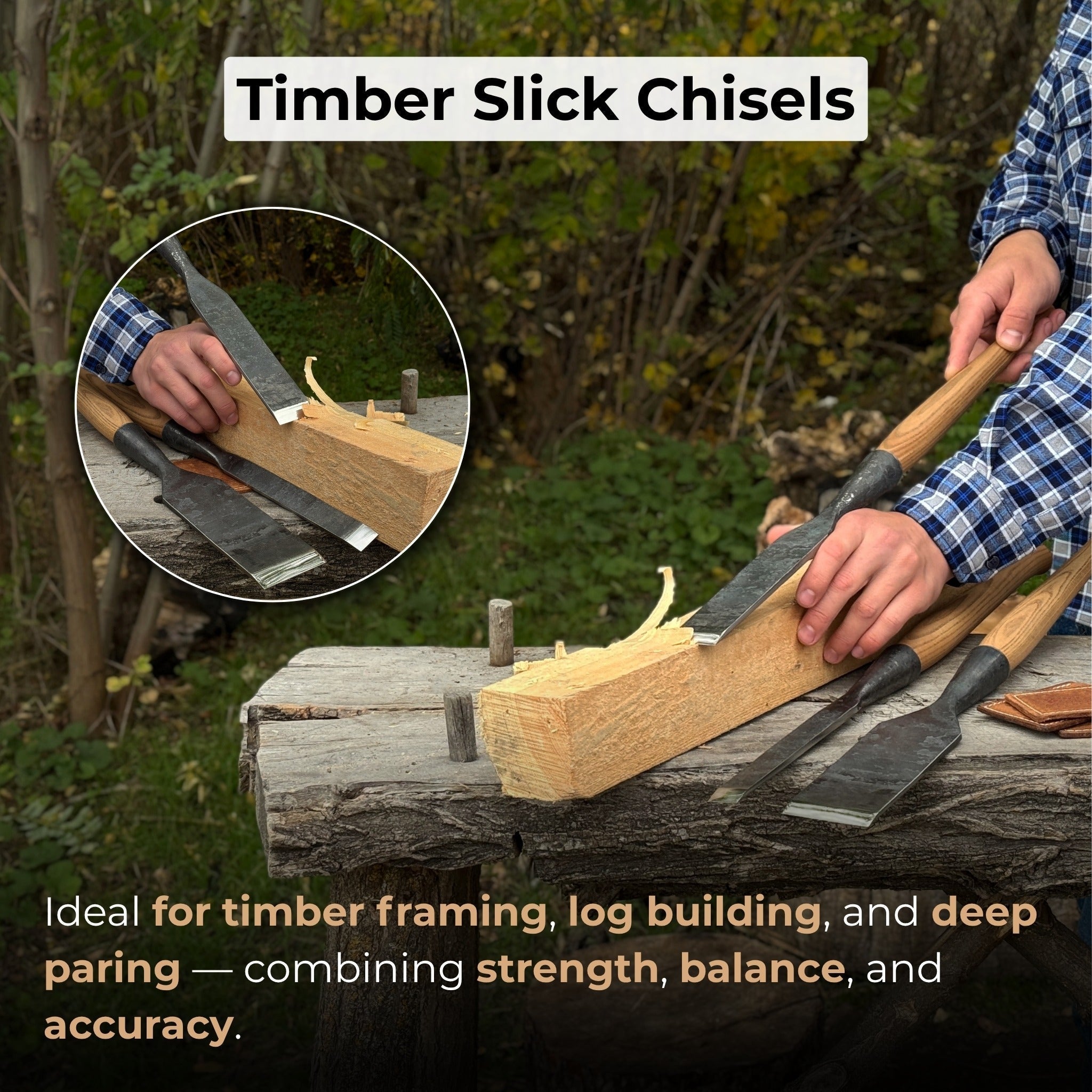 3-Piece Carpenters Slick Chisel Set - Randy's LLC