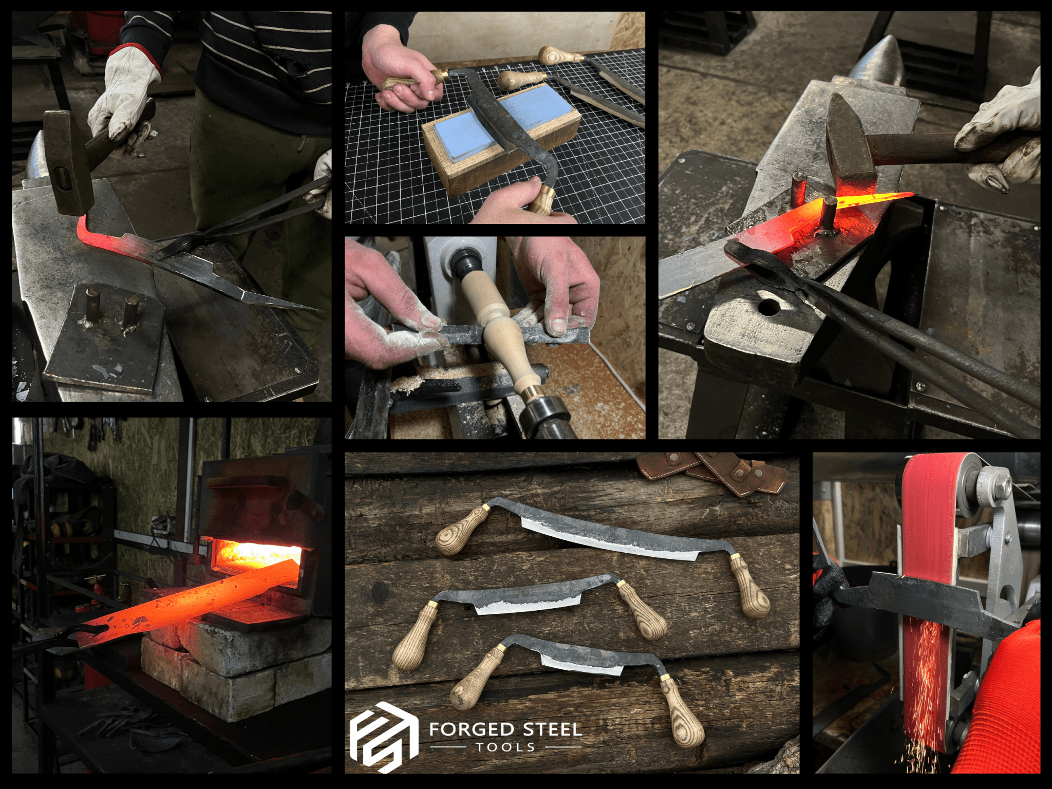 3-Piece Curved Drawknife (Palm Handles) Set - Randy's LLC