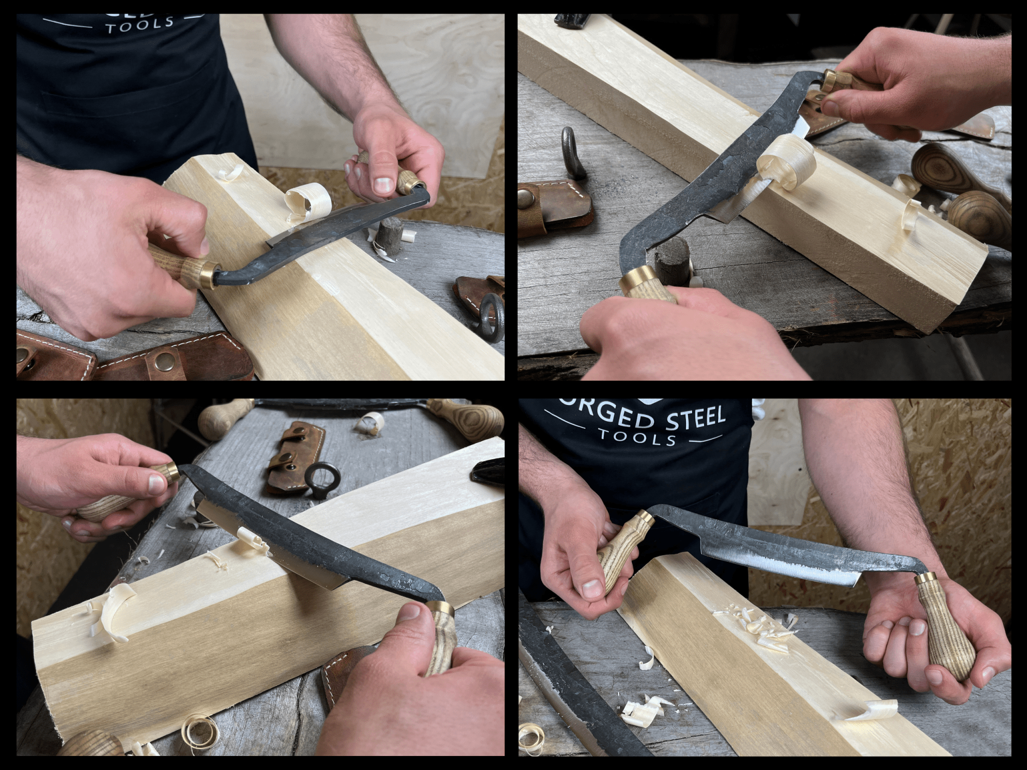 3-Piece Curved Drawknife (Palm Handles) Set - Randy's LLC