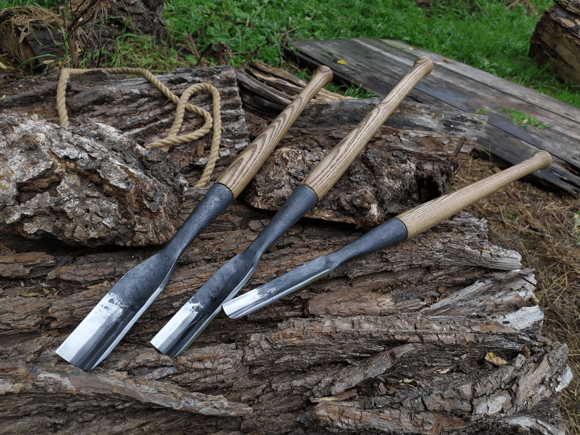 3-Piece Timber Framing Rounded Chisel Set - Randy's LLC