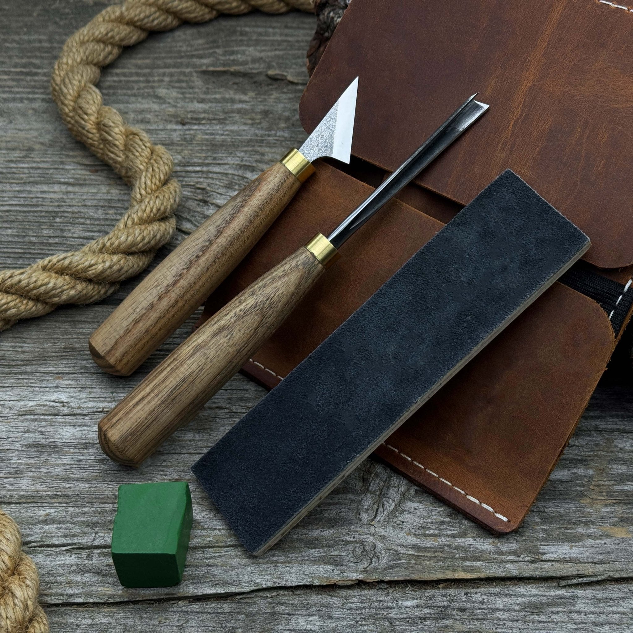 3-Piece Wood Carving Tool Set with Leather Case - Randy's LLC