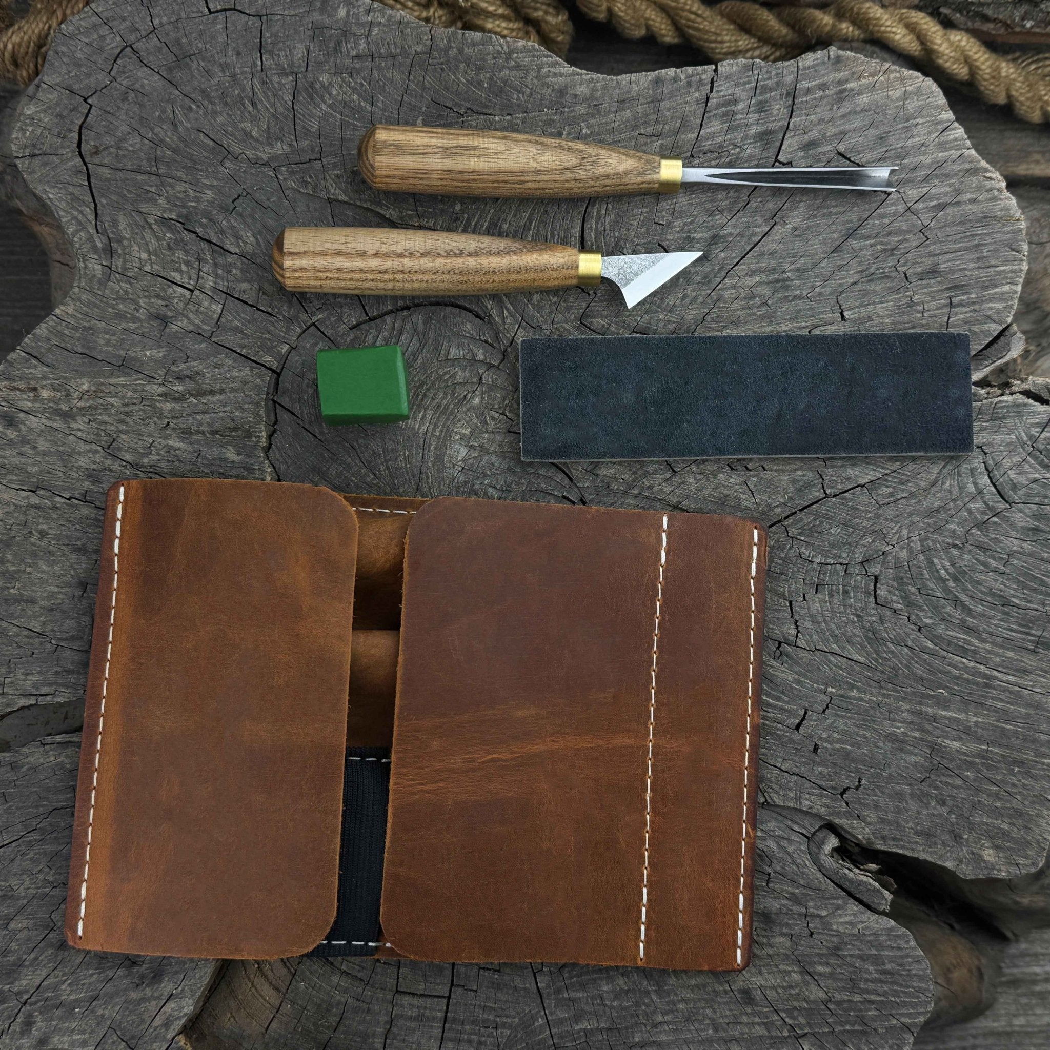 3-Piece Wood Carving Tool Set with Leather Case - Randy's LLC