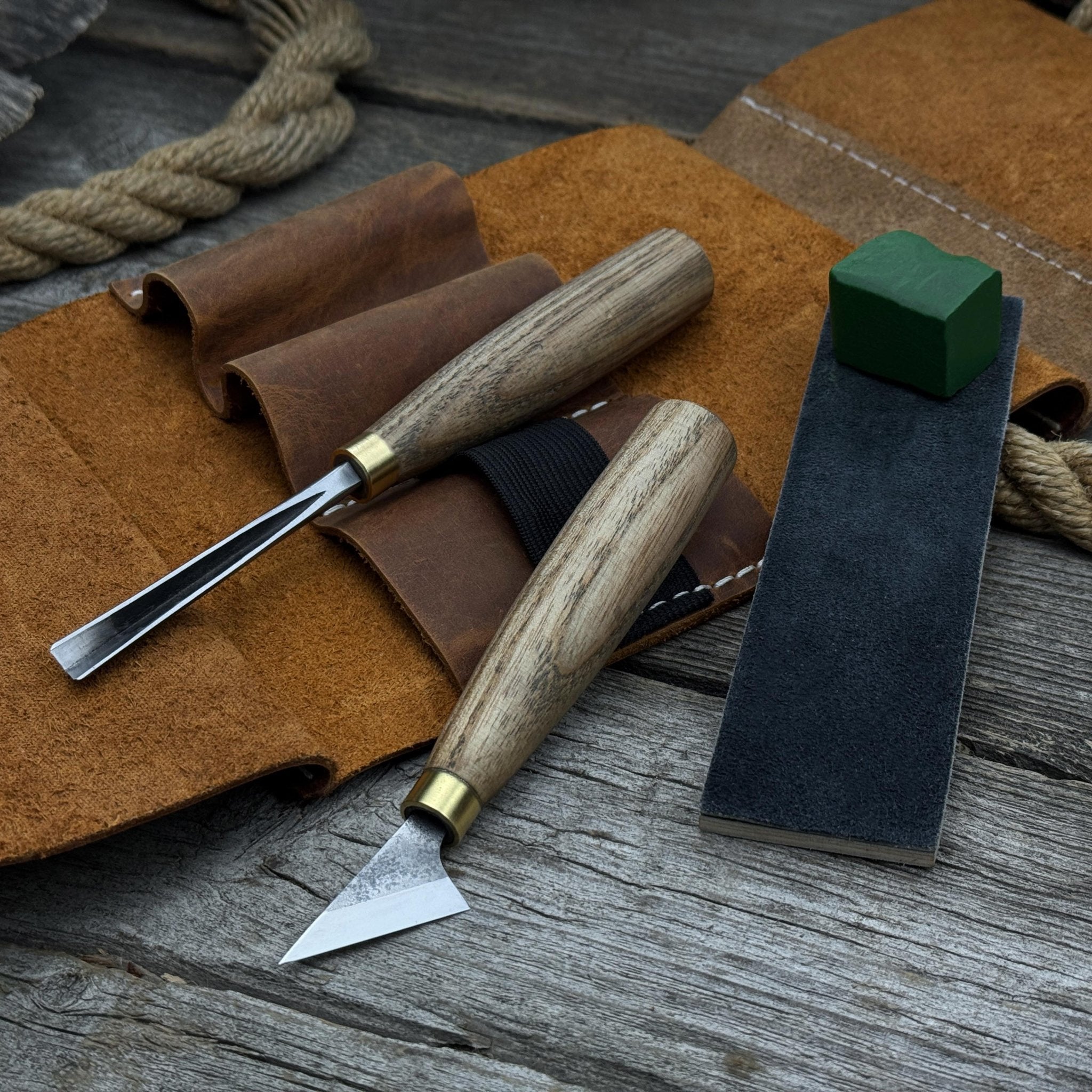 3-Piece Wood Carving Tool Set with Leather Case - Randy's LLC