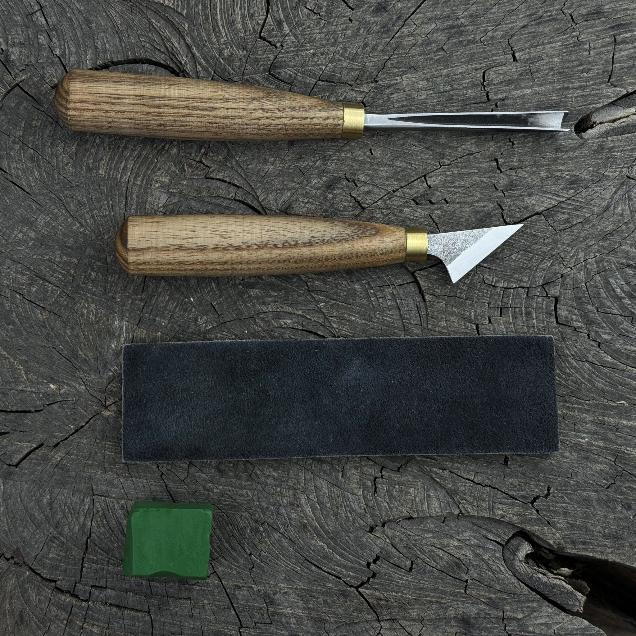 3-Piece Wood Carving Tool Set with Leather Strop - Randy's LLC