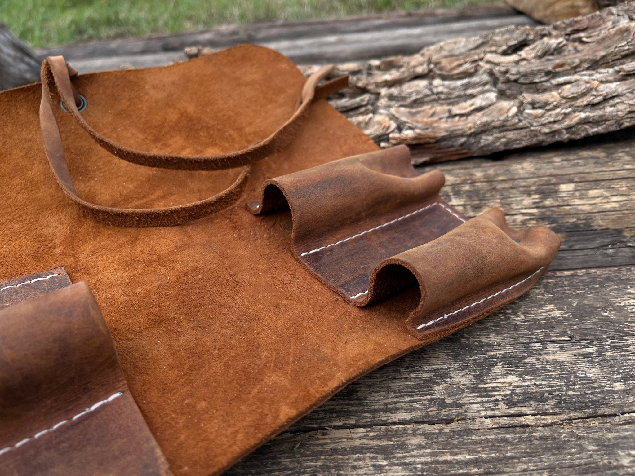 3 Pocket Leather Tool Roll - Randy's LLC