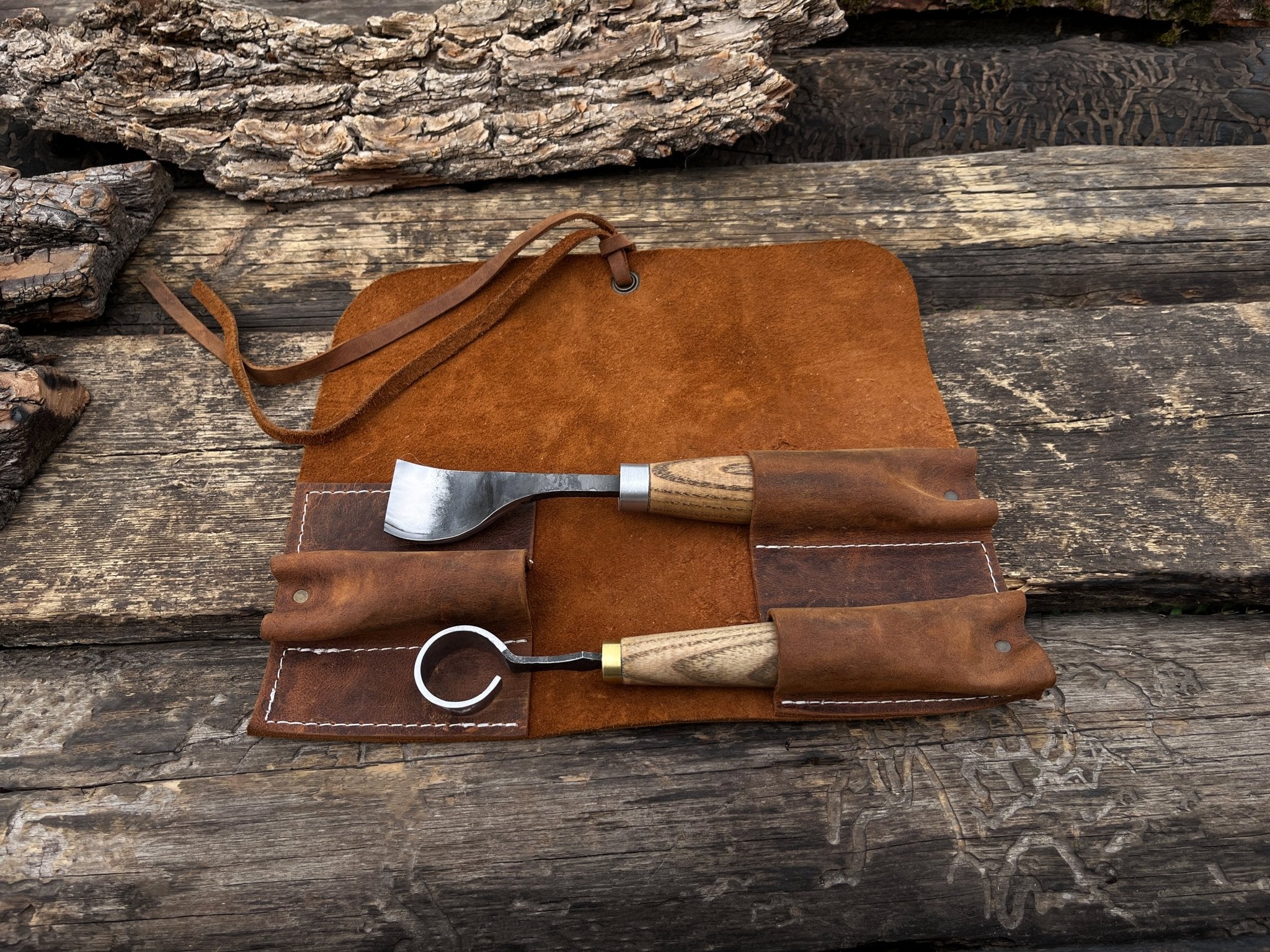 3 Pocket Leather Tool Roll - Randy's LLC