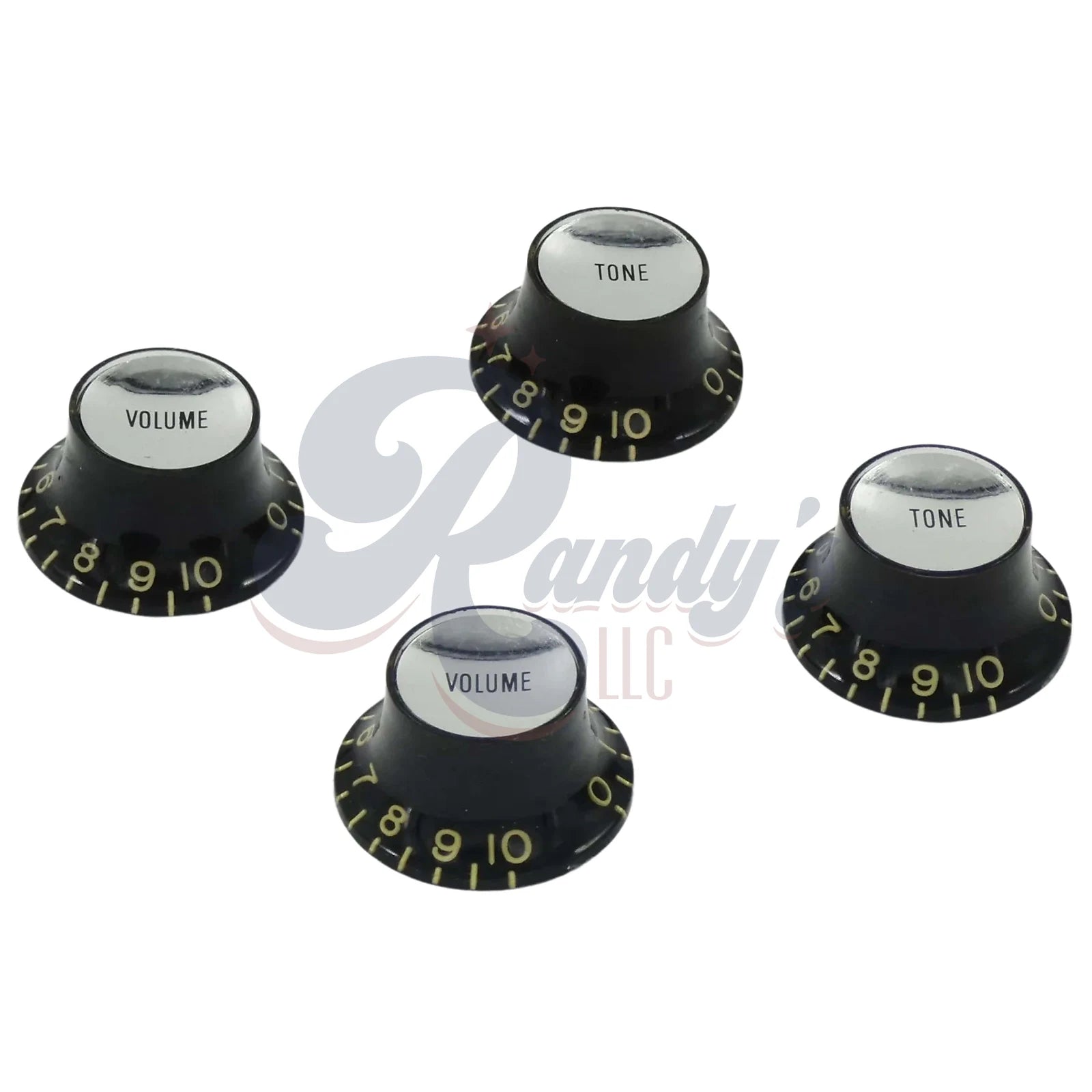 Advanced Plating Inc (API) Historic Butyrate Top Hat Tone & Volume Knobs (4-Pack) - Fits Gibson®