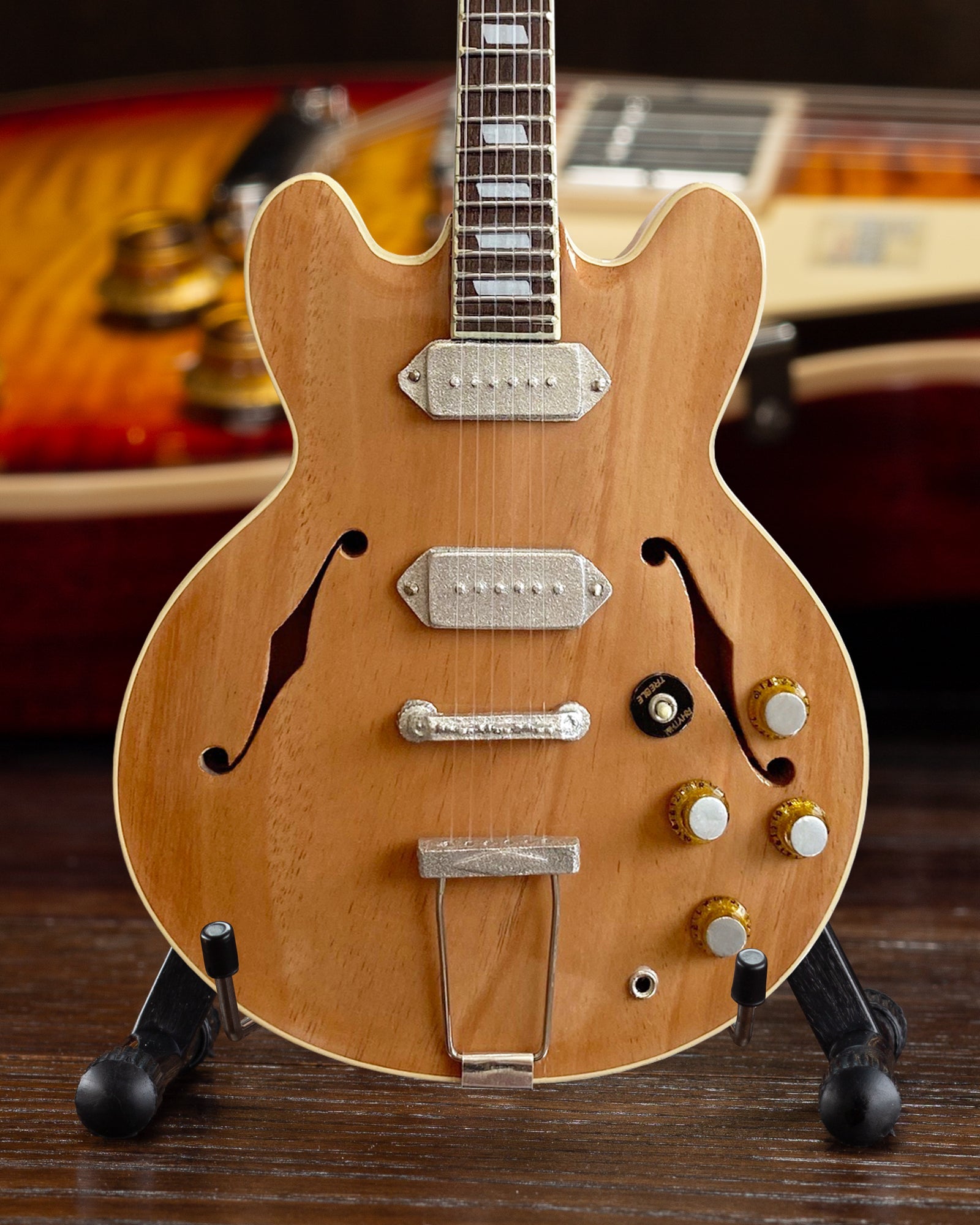 Epiphone 1965 Revolution Natural Casino 1:4 Scale Miniature Guitar Model - Randy's LLC