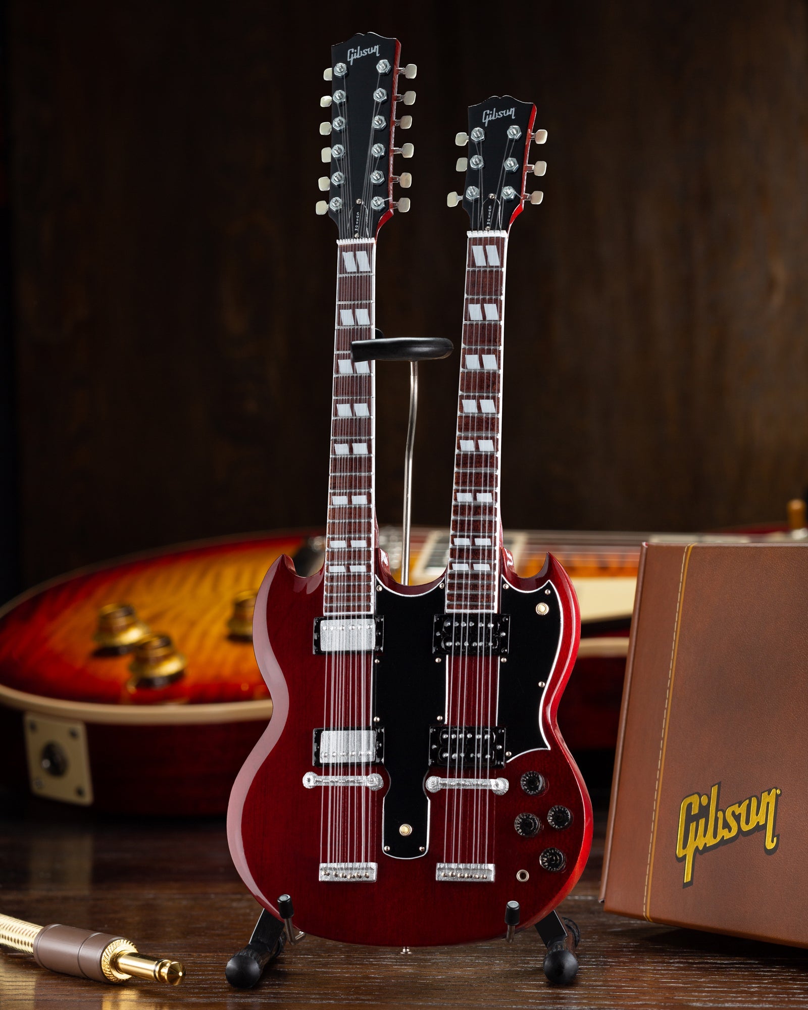 Gibson SG EDS-1275 Doubleneck Cherry 1:4 Scale Mini Guitar Model - Randy's LLC