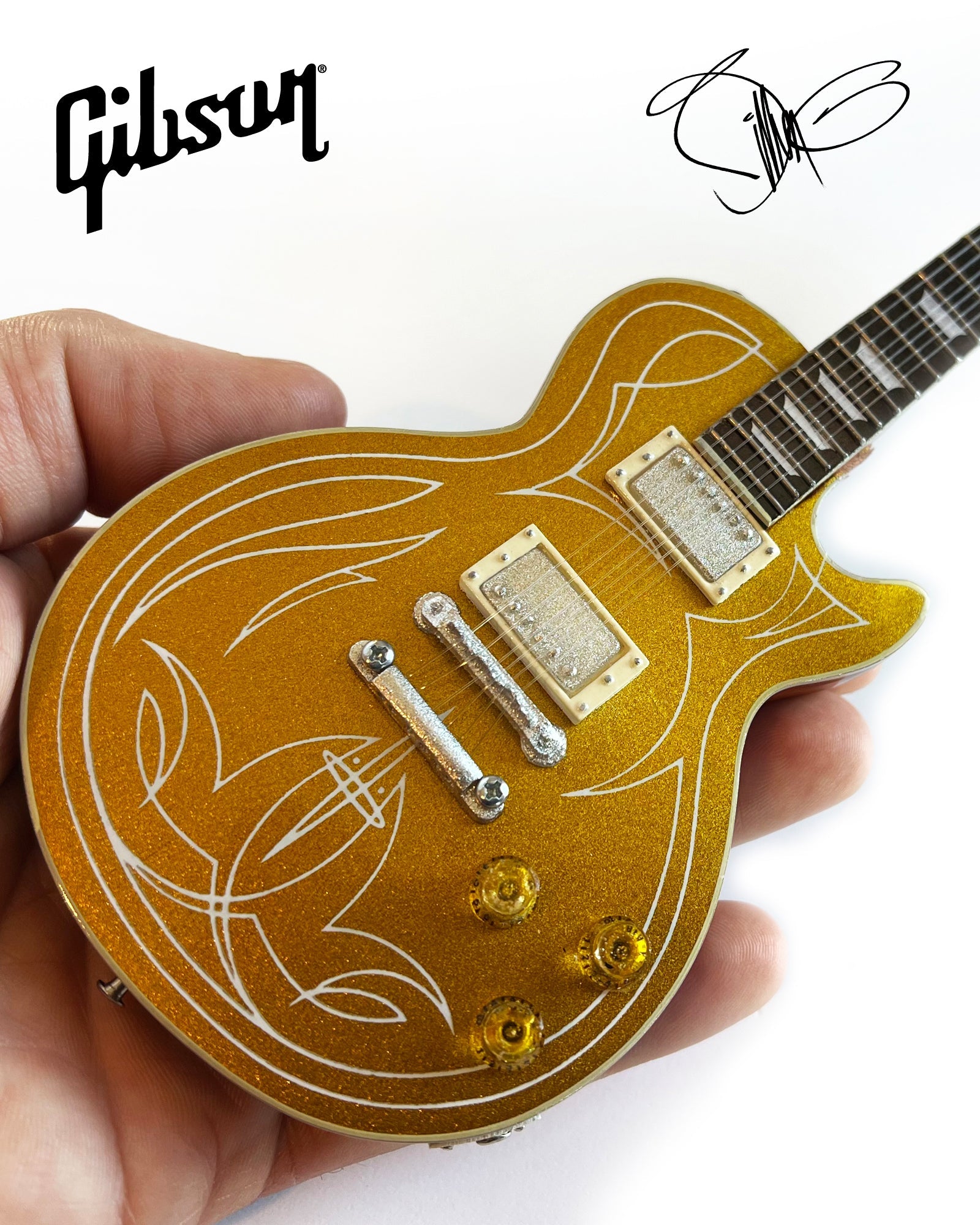 Billy F Gibbons "Pinstripe" Gibson Les Paul Goldtop Mini Guitar Model - Randy's LLC