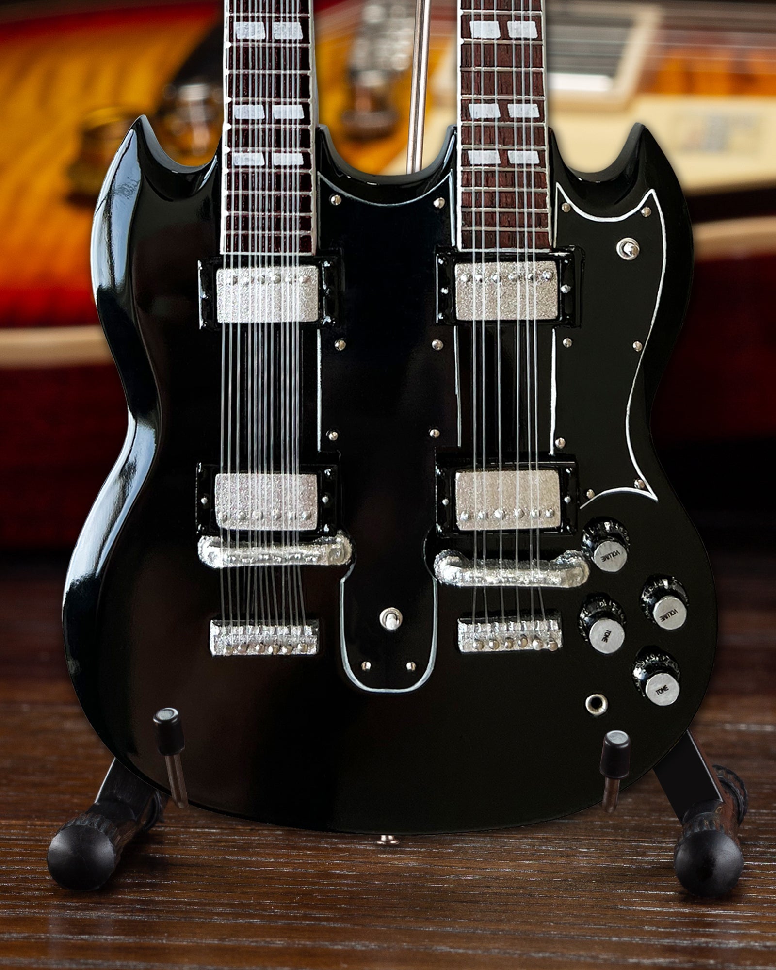 Slash Gibson 1966 EDS-1275 Doubleneck - Aged Mini Guitar Replica Model - Randy's LLC