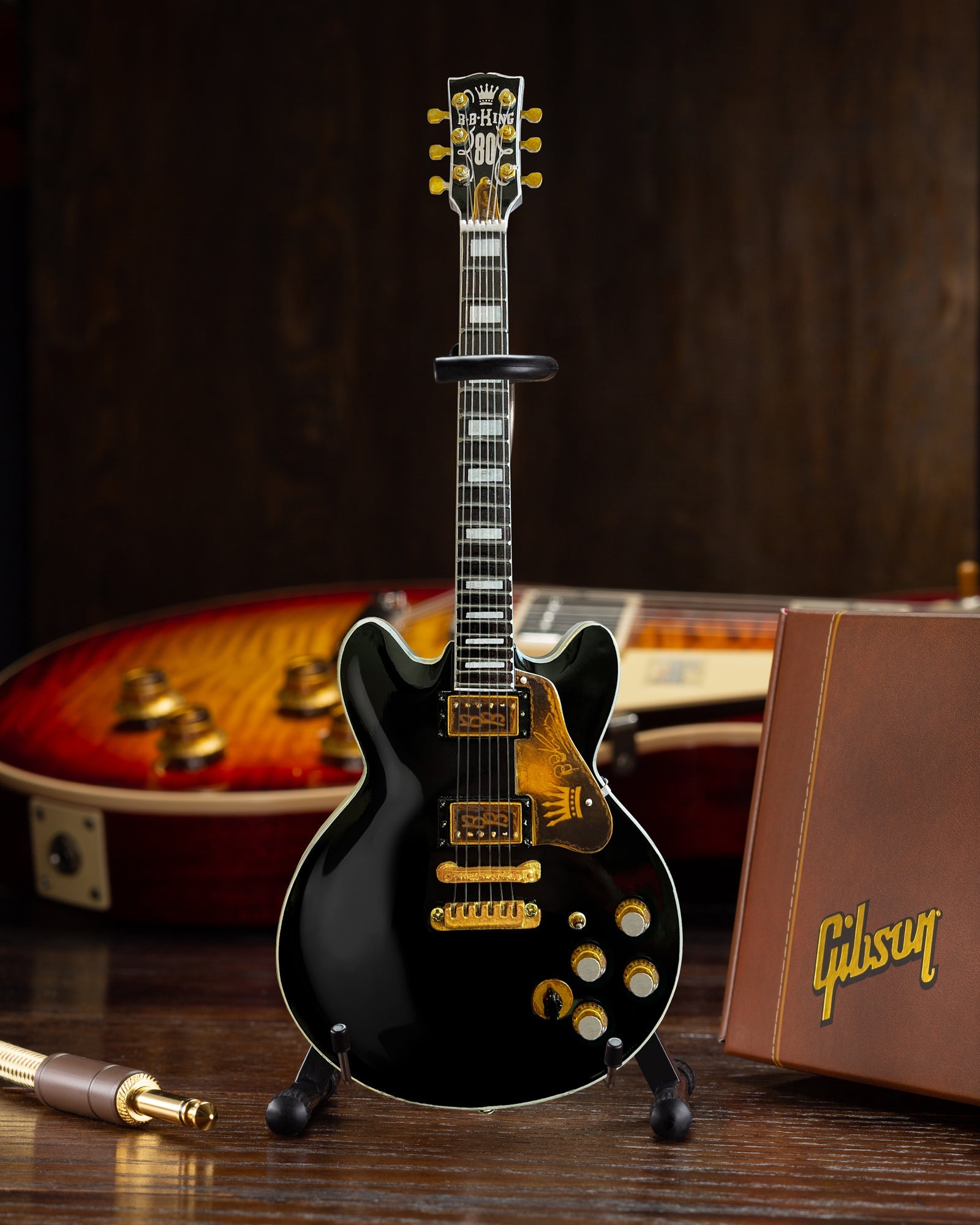 BB KING Gibson ES-345 80th Birthday Lucille Miniature Guitar Model - Randy's LLC