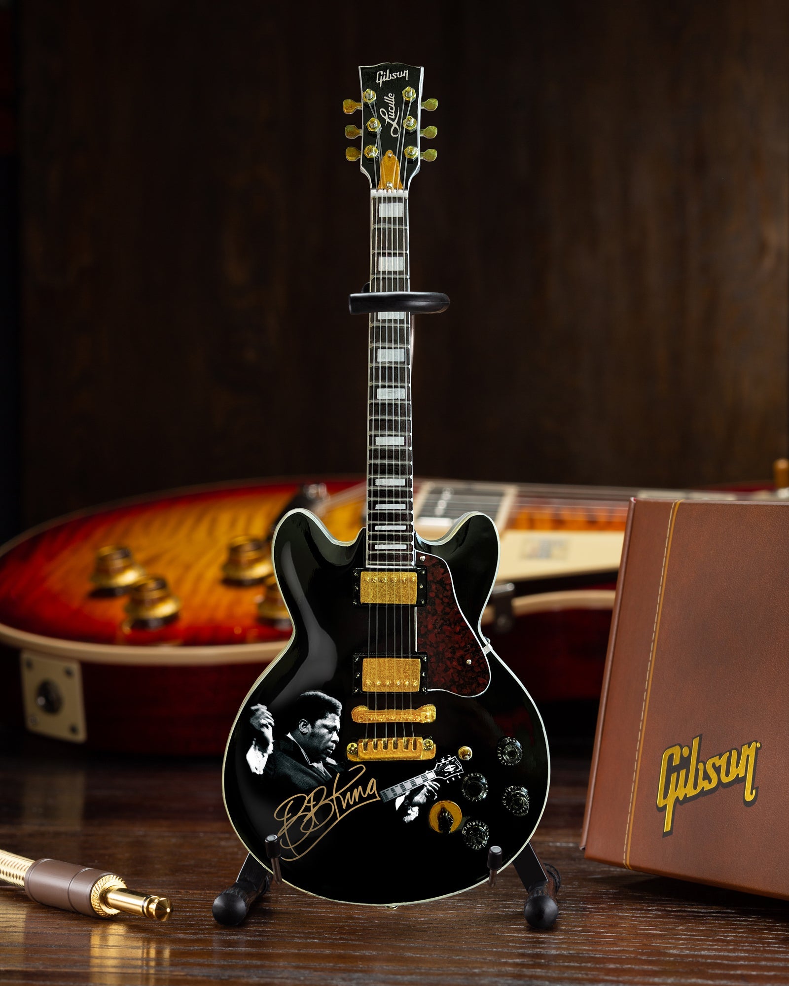BB KING TRIBUTE Gibson ES-355 Lucille Ebony Miniature Guitar Model - Randy's LLC